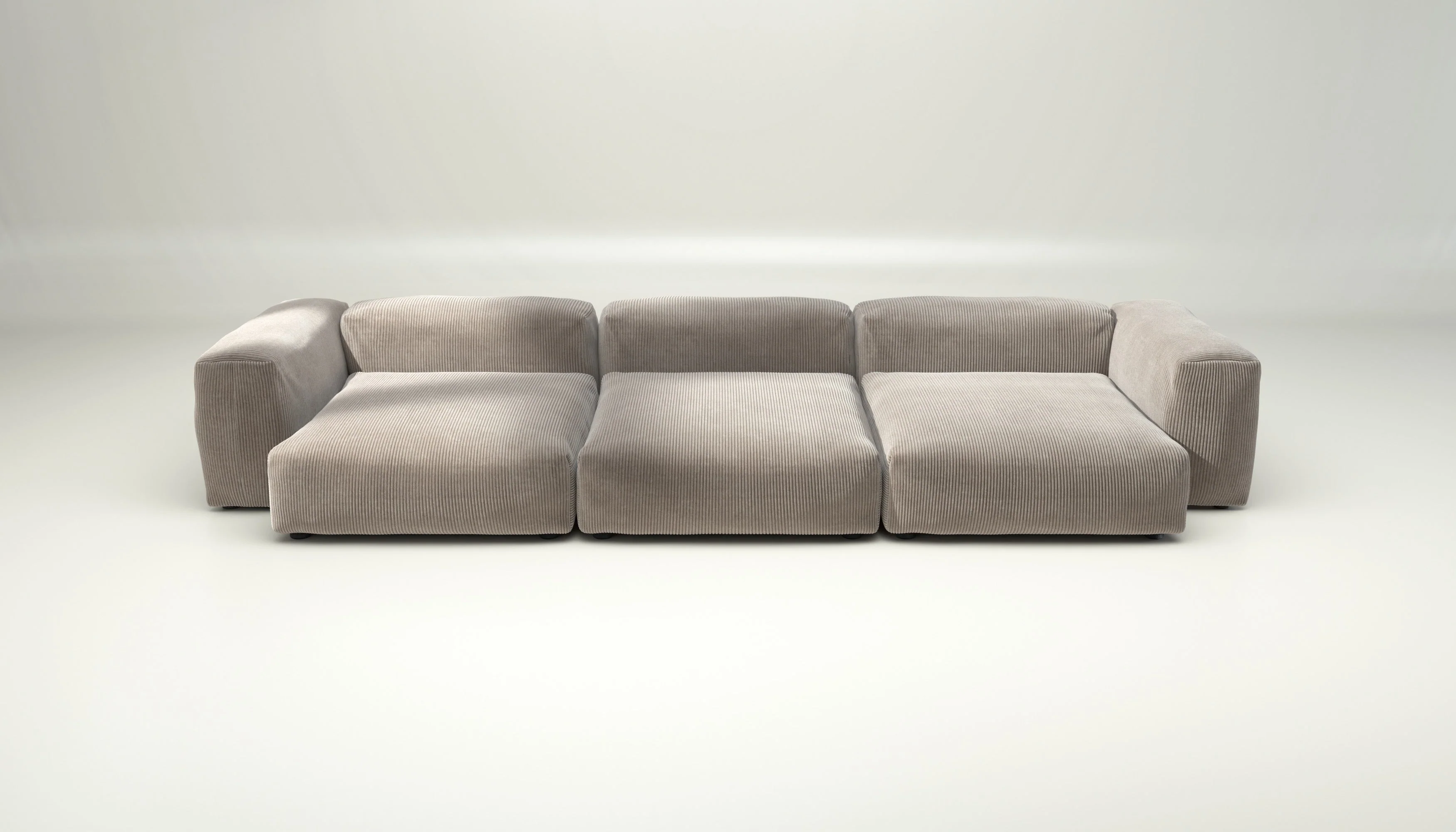 vetsak | Sofa Set 05 - Cord Velour - Platinum | Modulaire Sofa | 5 Zits | Big Sofa | Hoeksofa - Image 2