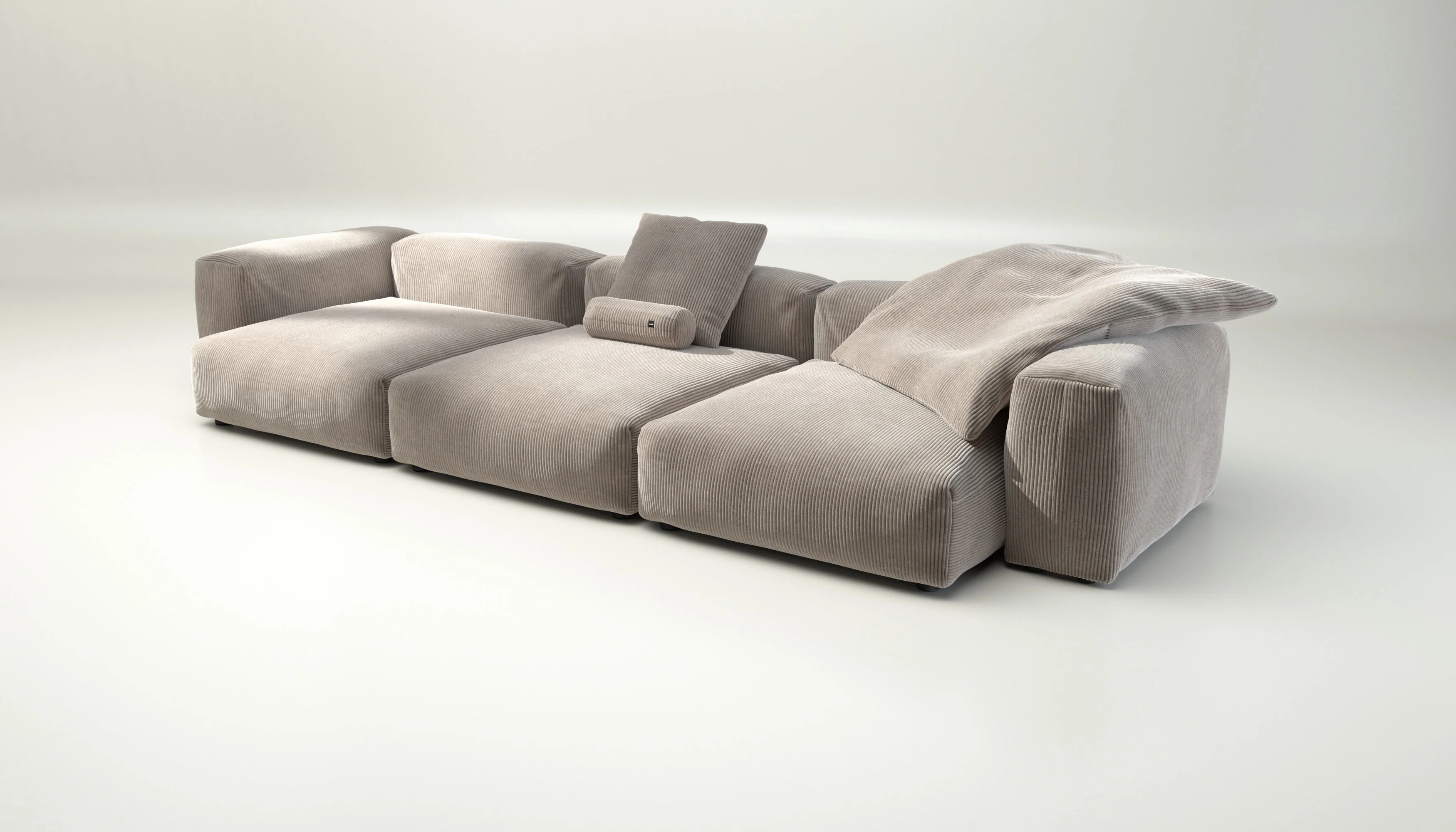 vetsak | Sofa Set 05 - Cord Velour - Platinum | Modulaire Sofa | 5 Zits | Big Sofa | Hoeksofa - Image 3