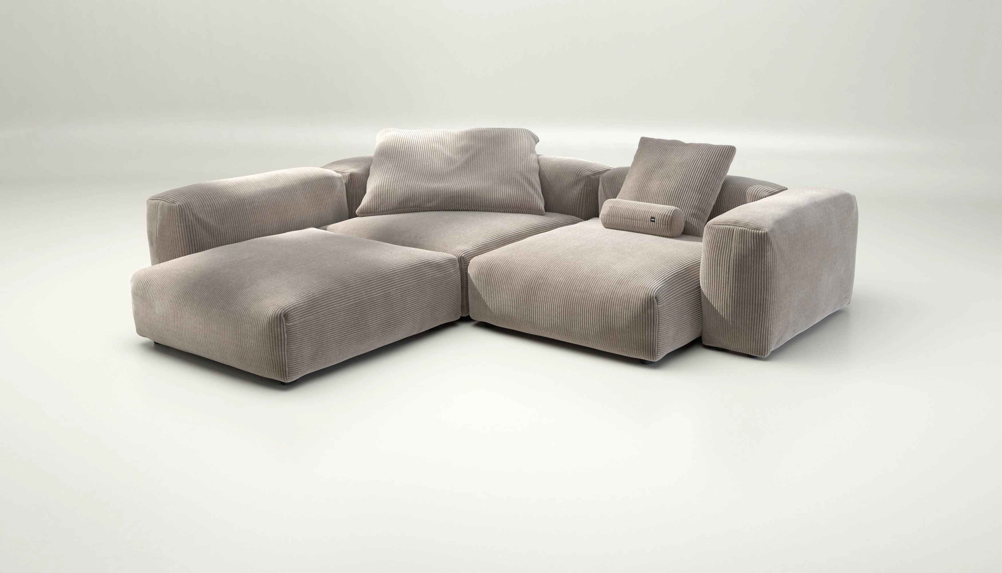 vetsak | Sofa Set 05 - Cord Velour - Platinum | Modulaire Sofa | 5 Zits | Big Sofa | Hoeksofa - Image 4