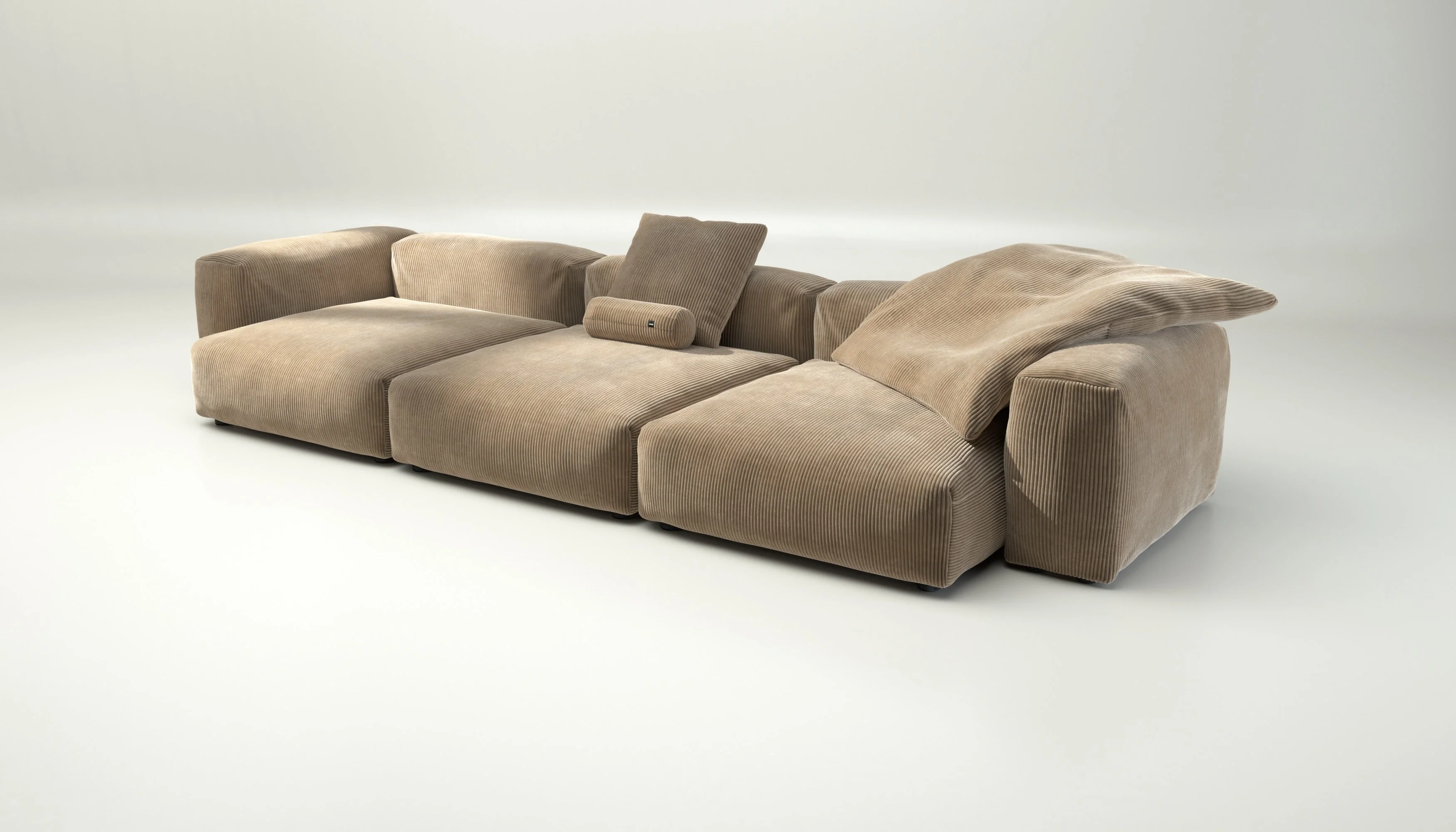 vetsak | Sofa Set 05 - Cord Velour - Sand | Modulaire Sofa | 5 Zits | Big Sofa | Hoeksofa - Image 3