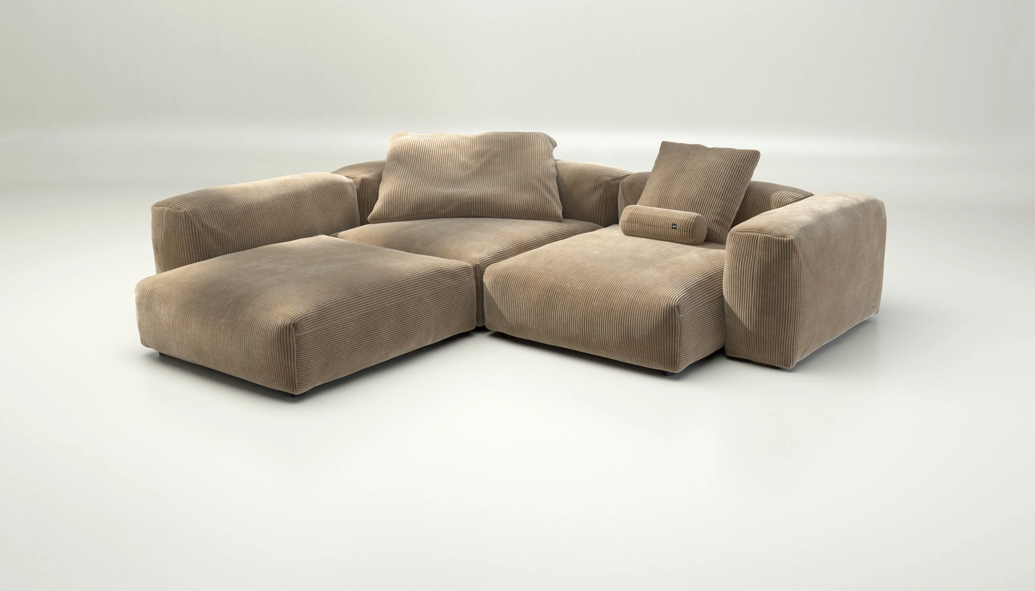 vetsak | Sofa Set 05 - Cord Velour - Sand | Modulaire Sofa | 5 Zits | Big Sofa | Hoeksofa - Image 4