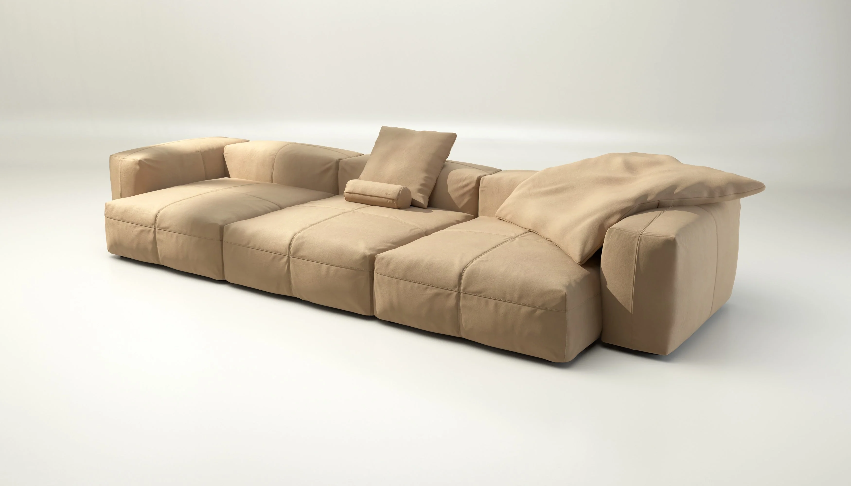 vetsak | Sofa Set 05 - Leather - Beige | Modulaire Sofa | 5 Zits | Big Sofa | Hoeksofa - Image 3