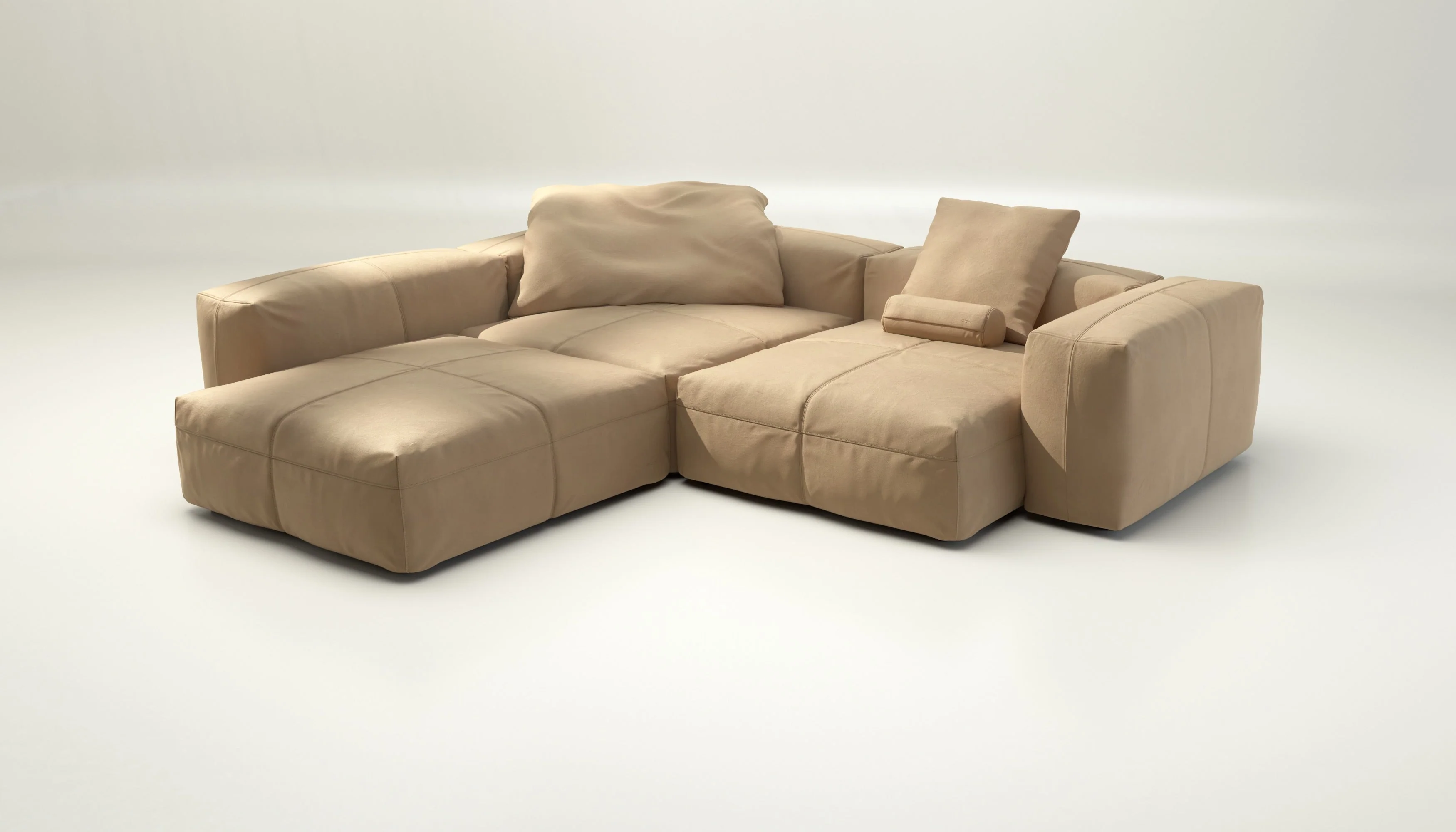 vetsak | Sofa Set 05 - Leather - Beige | Modulaire Sofa | 5 Zits | Big Sofa | Hoeksofa - Image 4