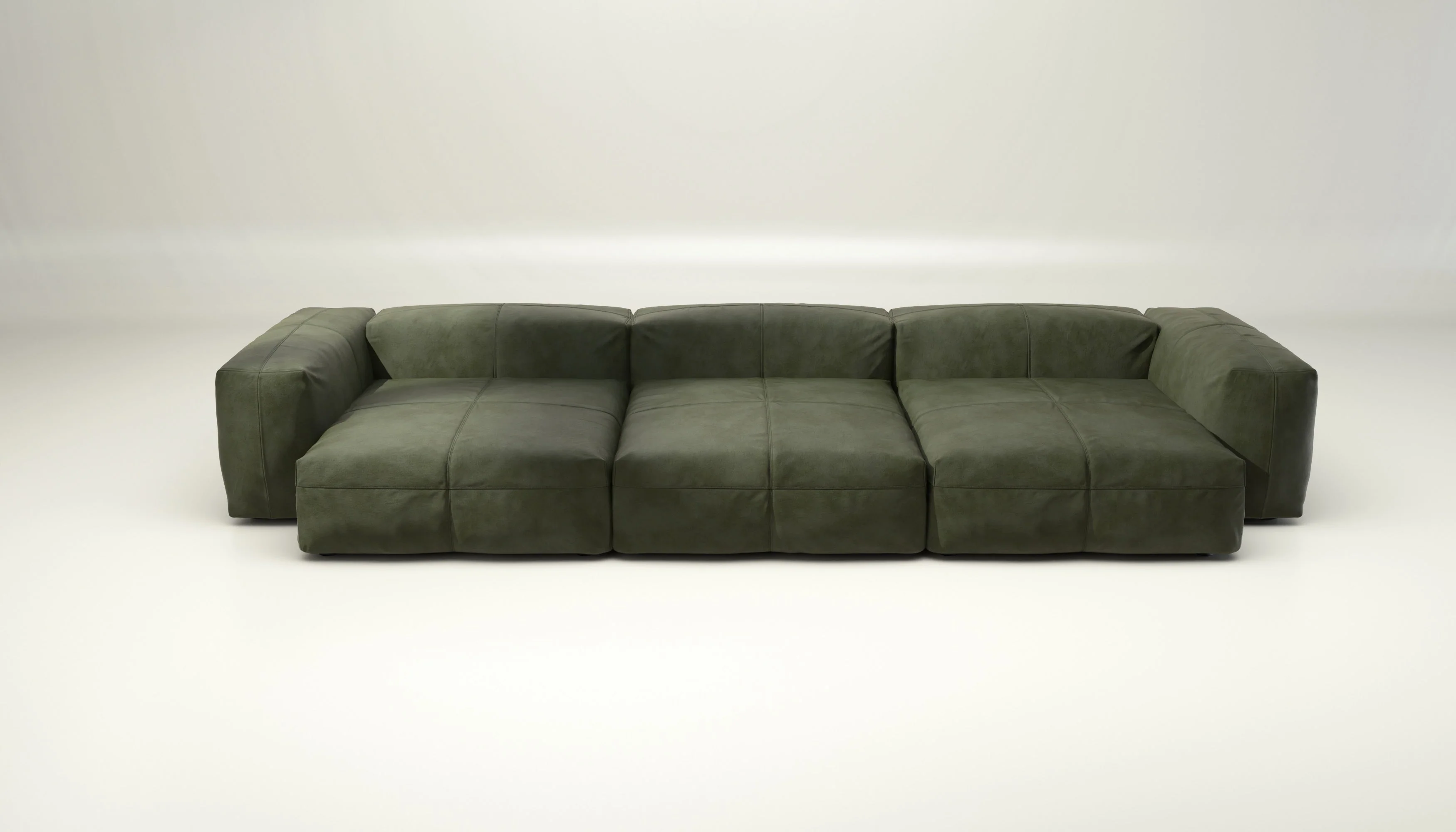vetsak | Sofa Set 05 - Leather - Olive | Modulaire Sofa | 5 Zits | Big Sofa | Hoeksofa - Image 2