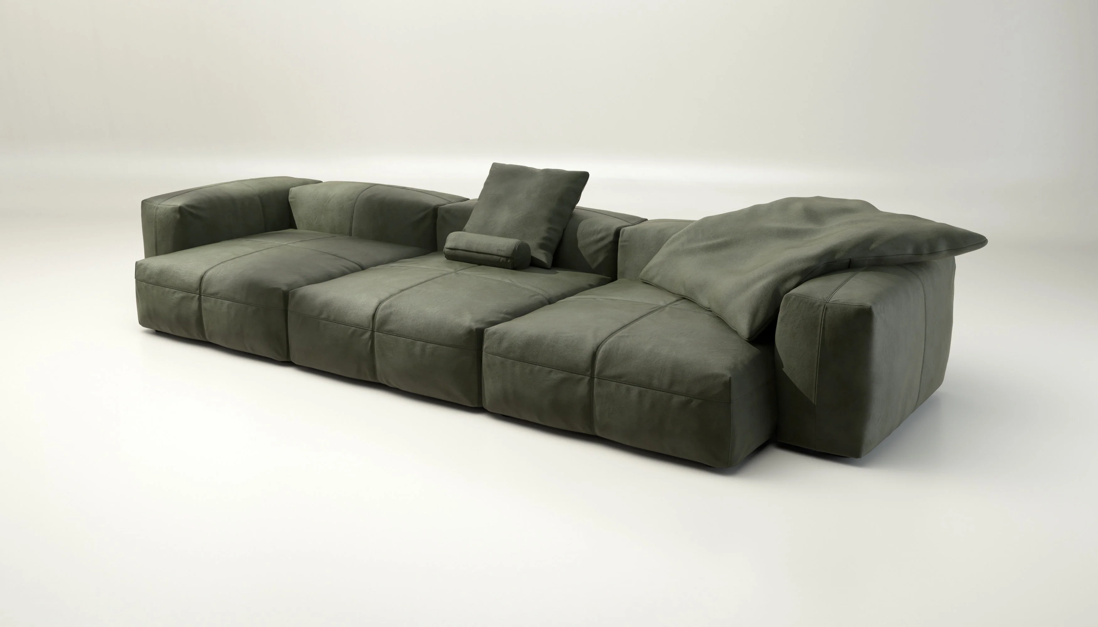 vetsak | Sofa Set 05 - Leather - Olive | Modulaire Sofa | 5 Zits | Big Sofa | Hoeksofa - Image 3