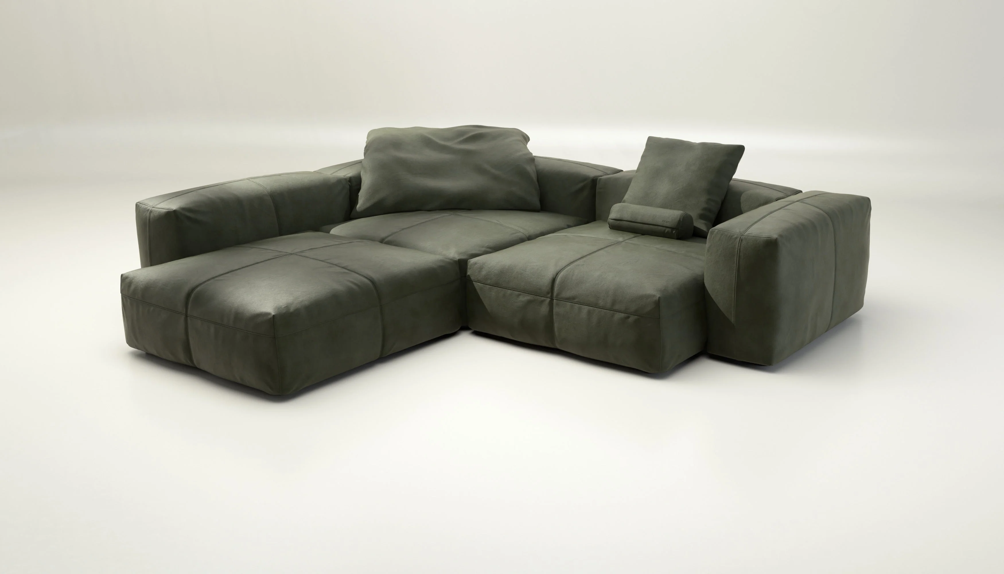 vetsak | Sofa Set 05 - Leather - Olive | Modulaire Sofa | 5 Zits | Big Sofa | Hoeksofa - Image 4