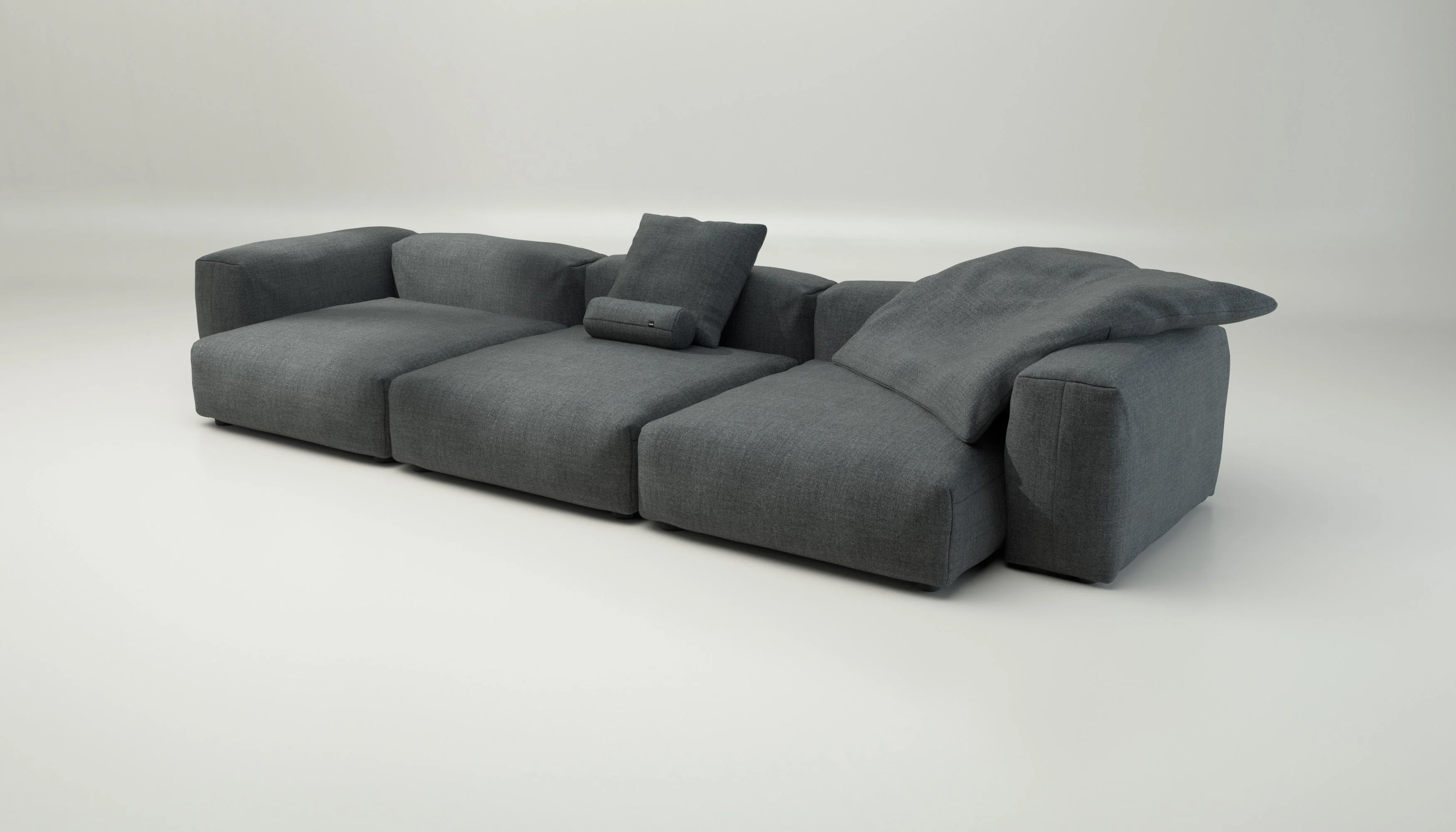 vetsak | Sofa Set 05 - Pique - Dark Grey | Modular Sofa | 5 Seater | Big Sofa | Corner Sofa - Image 3