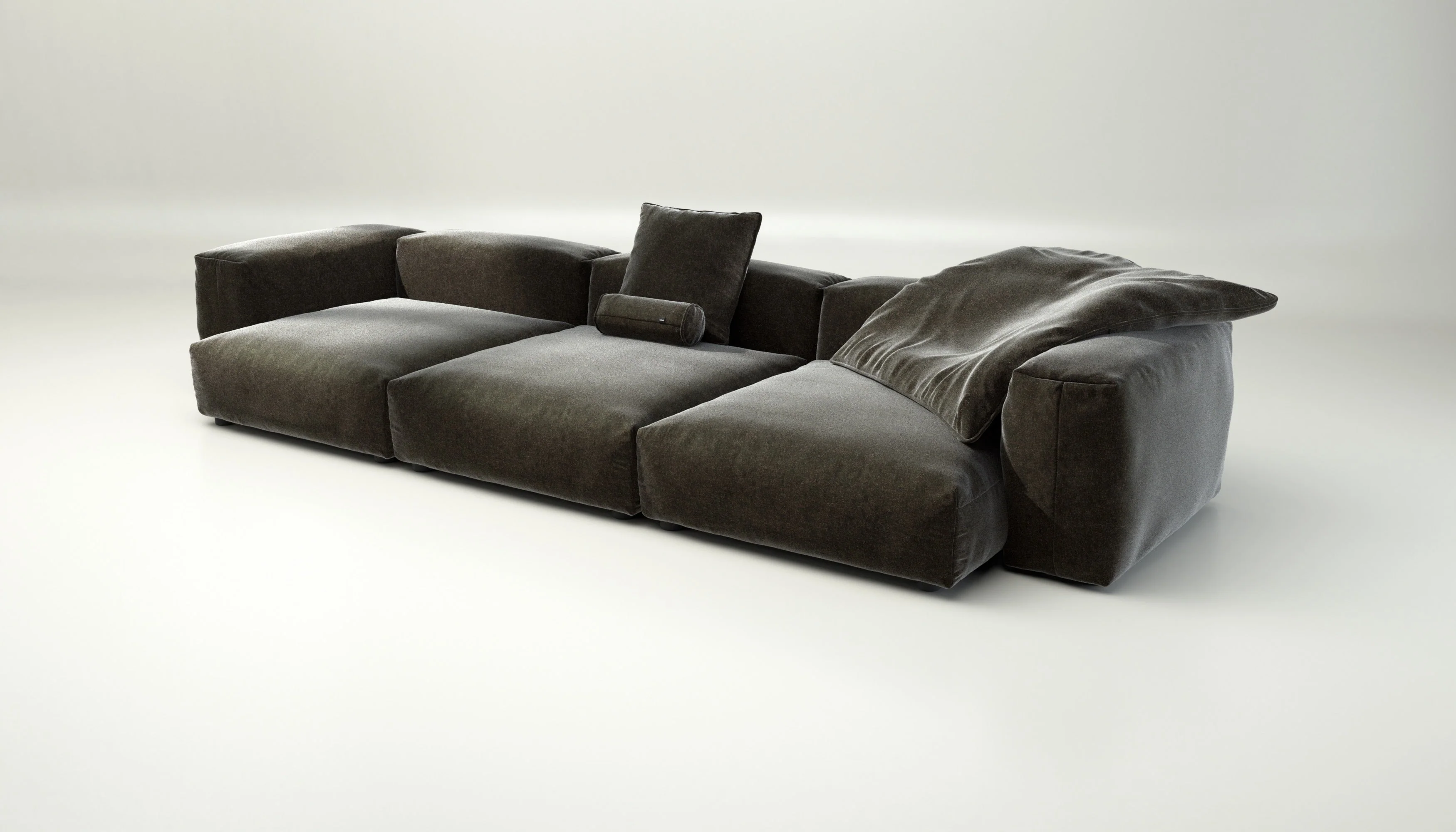 vetsak | Sofa Set 05 - Suave - Anthracite | Modular Sofa | 5 Seater | Big Sofa | Corner Sofa - Image 3