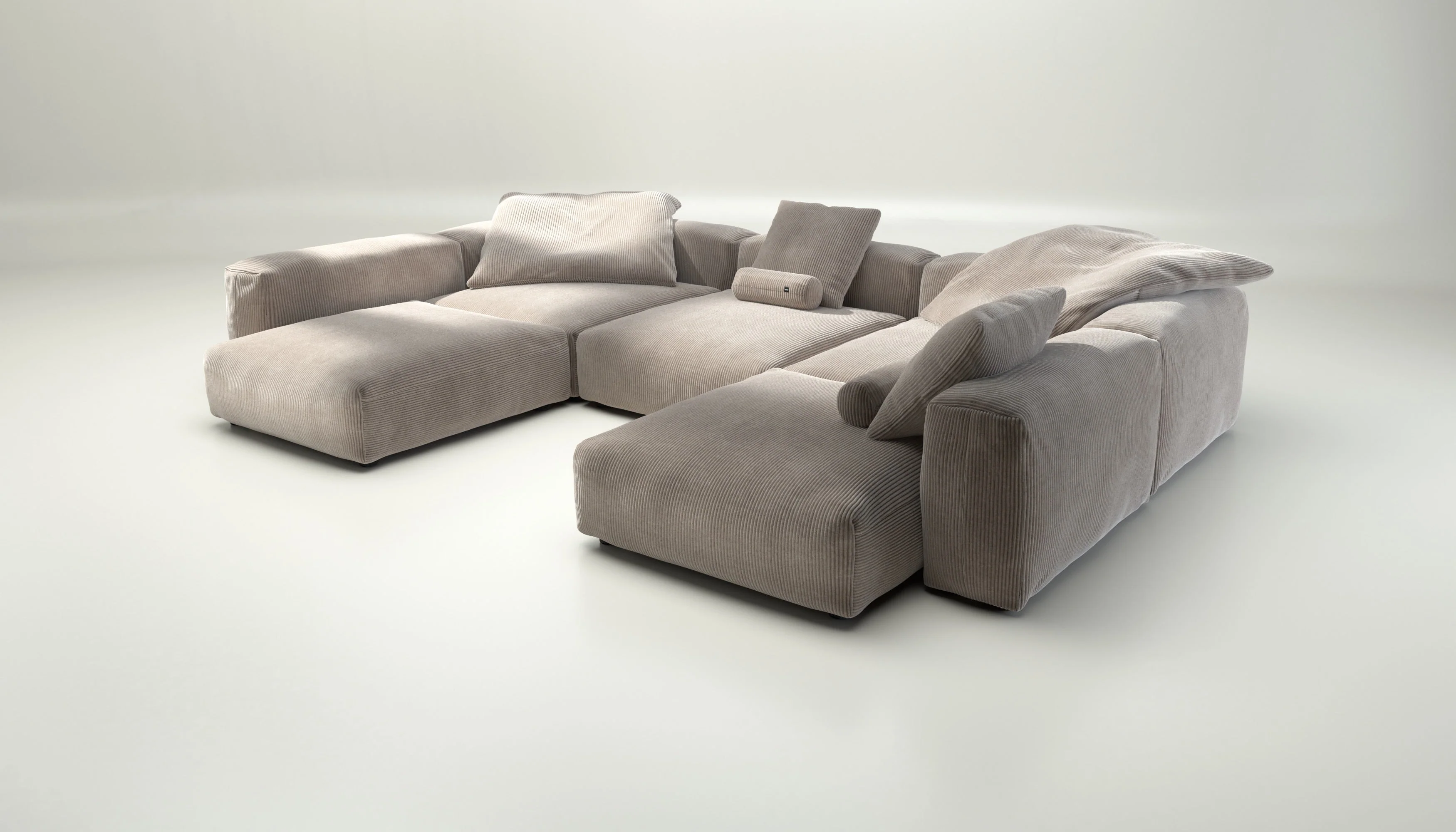 vetsak | Sofa Set 06 - Cord Velour - Platinum | Modulaire Sofa | 6.5 Zits | Big Sofa | U Sofa | Hoeksofa - Image 3