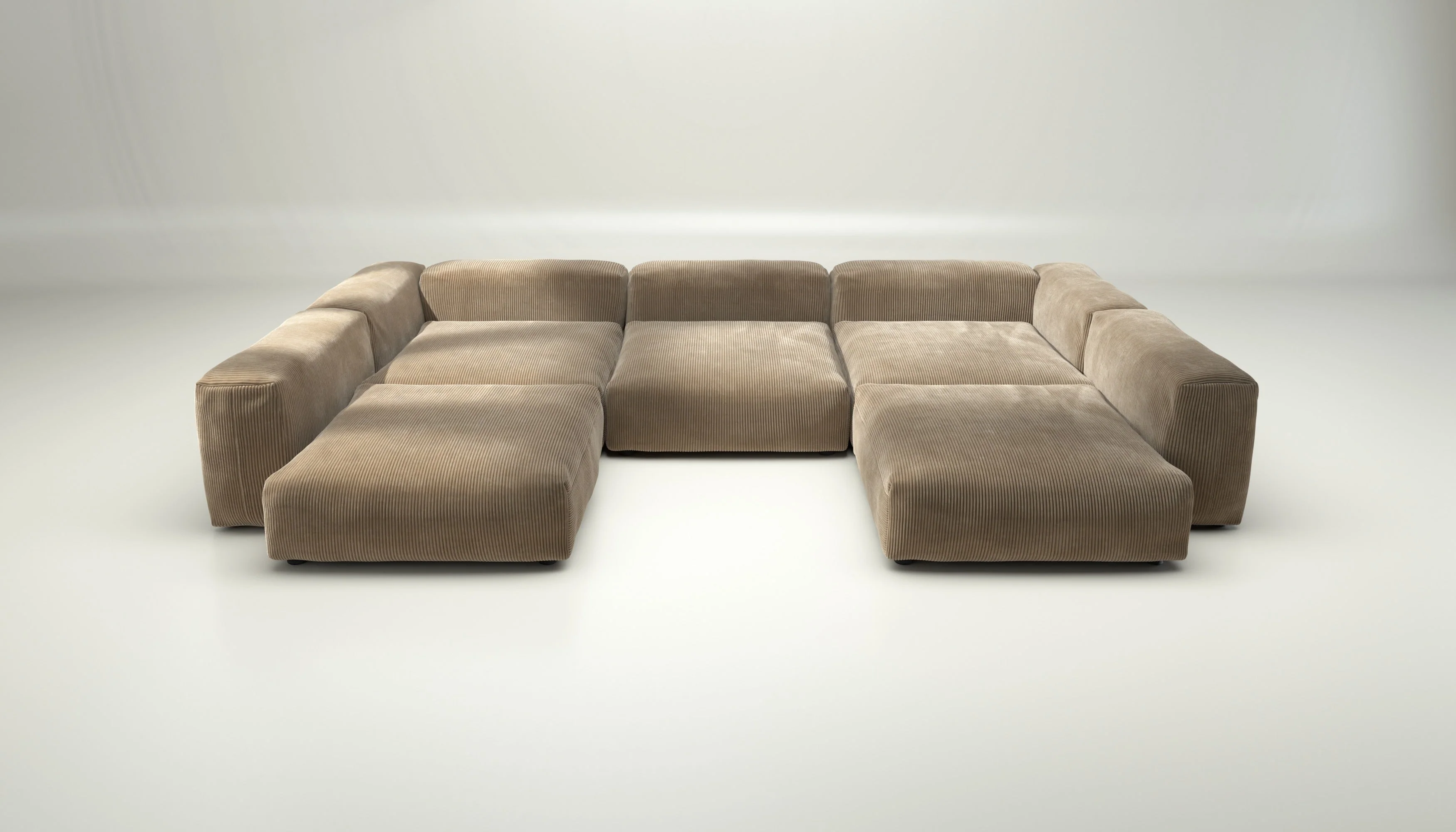 vetsak | Sofa Set 06 - Cord Velour - Sand | Modulaire Sofa | 6.5 Zits | Big Sofa | U Sofa | Hoeksofa - Image 2