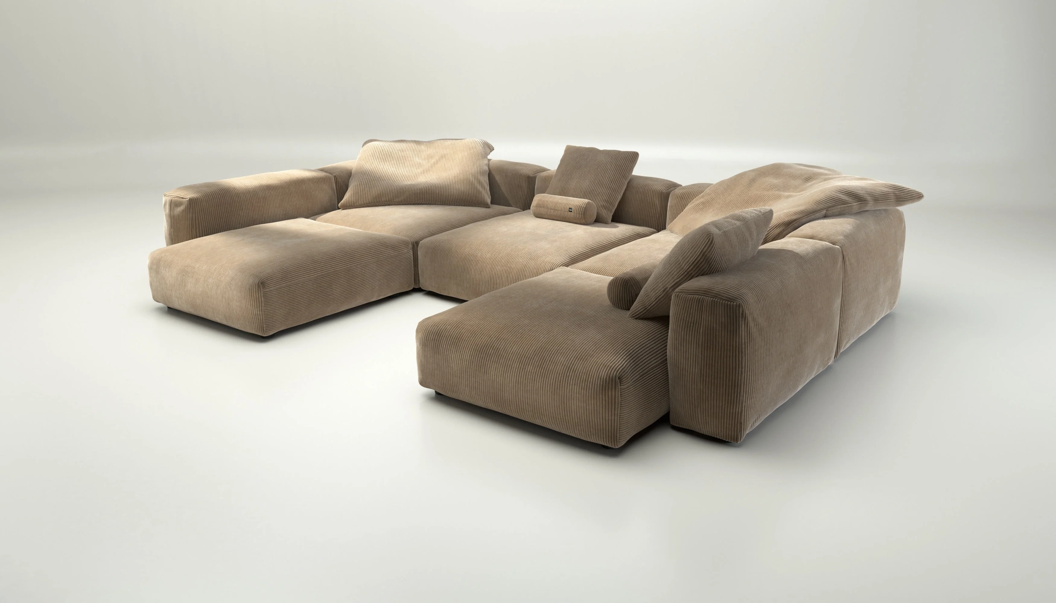 vetsak | Sofa Set 06 - Cord Velour - Sand | Modulaire Sofa | 6.5 Zits | Big Sofa | U Sofa | Hoeksofa - Image 3