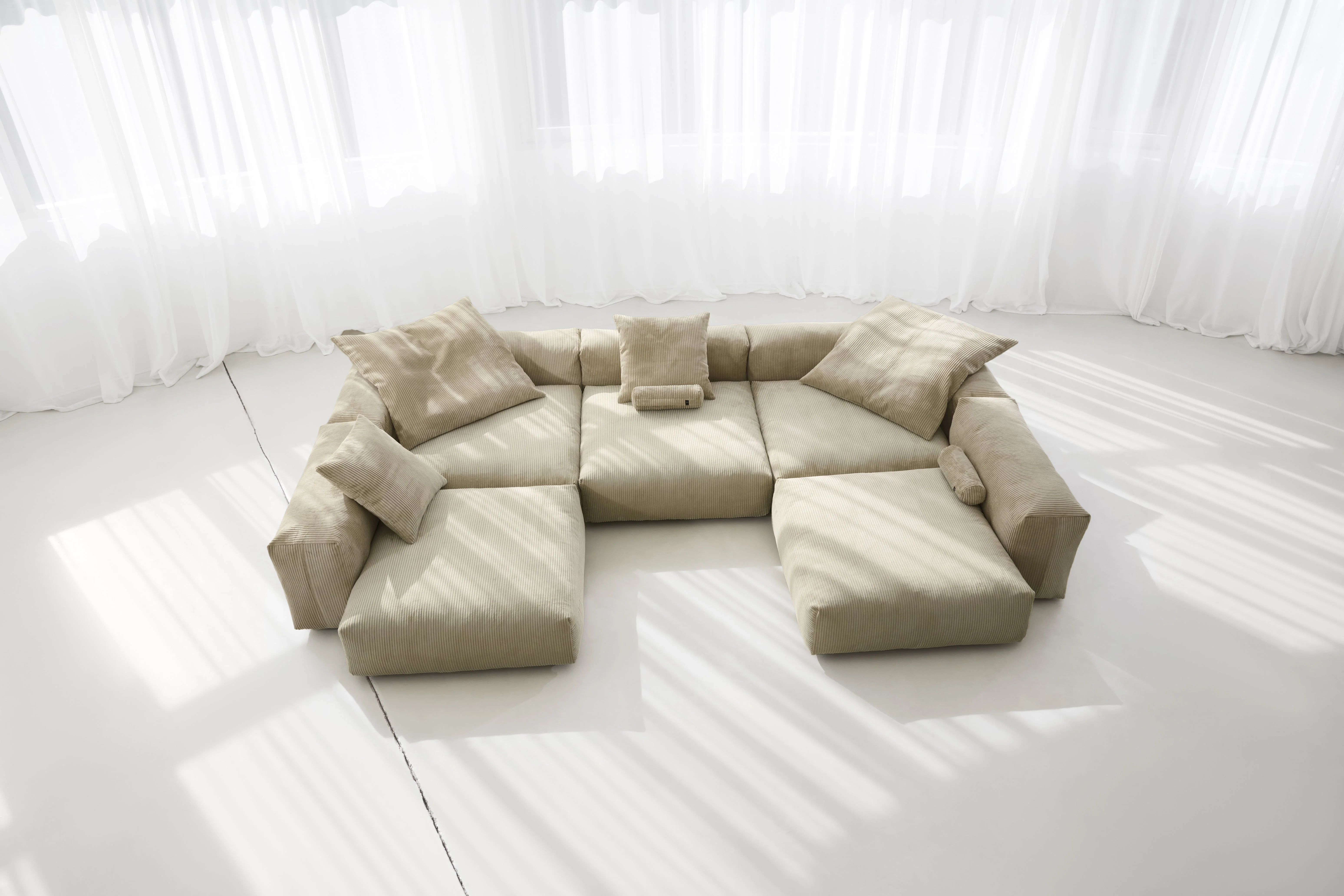 vetsak | Sofa Set 06 - Cord Velour - Sand | Modulaire Sofa | 6.5 Zits | Big Sofa | U Sofa | Hoeksofa - Image 5