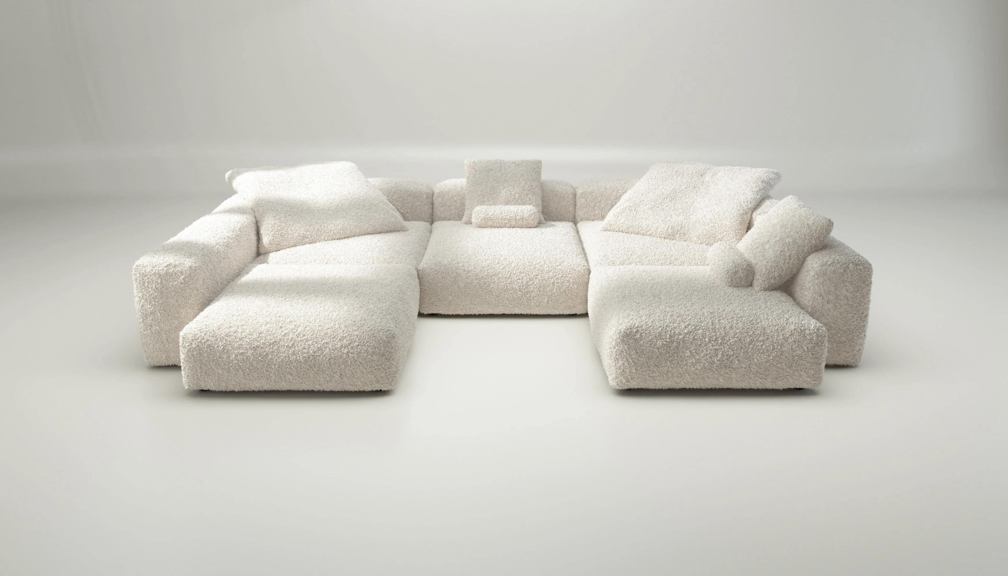 vetsak | Sofa Set 06 - Doodle - Creme | Modulaire Sofa | 6.5 Zits | Big Sofa | U Sofa | Hoeksofa