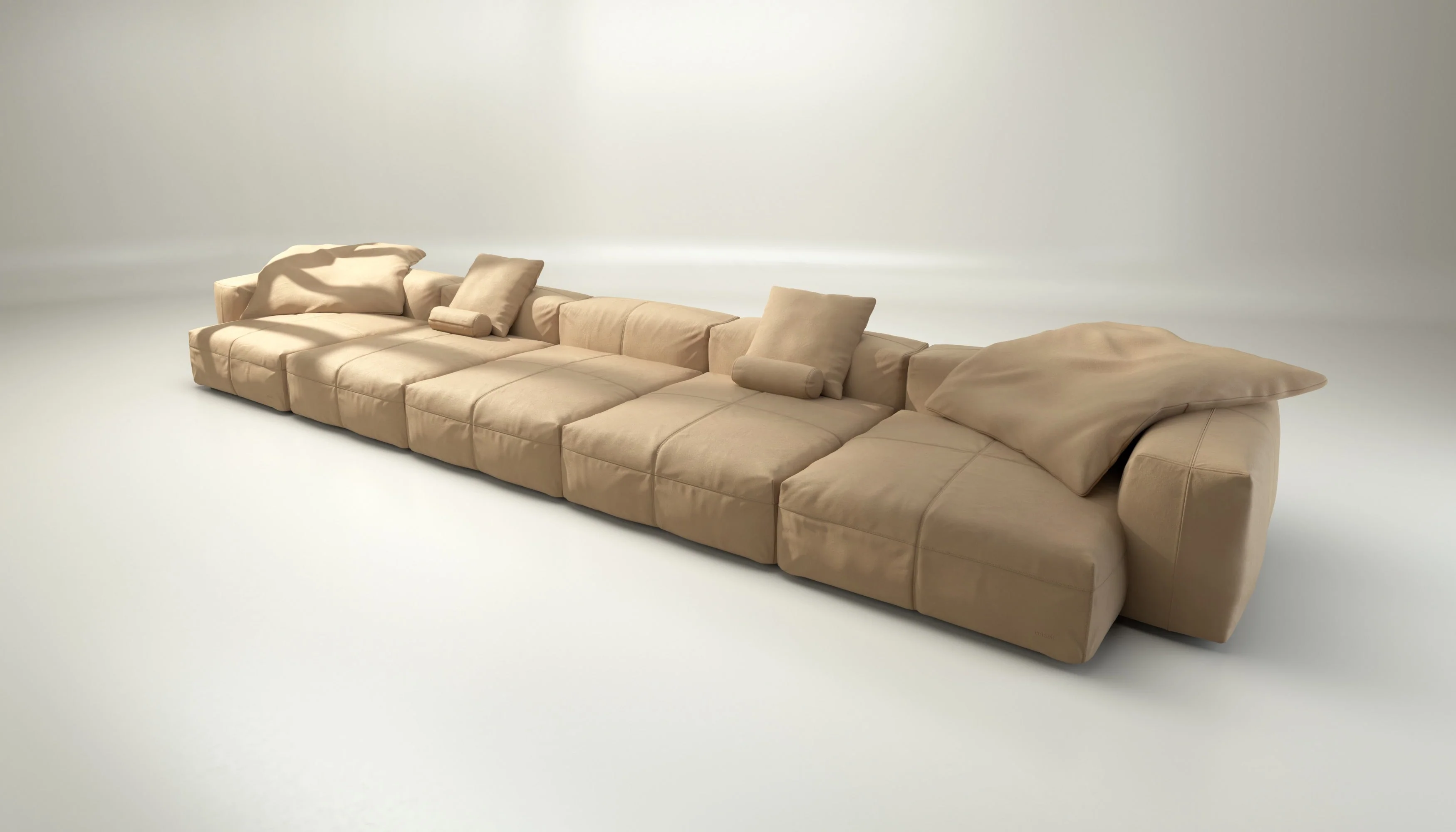 vetsak | Sofa Set 06 - Leather - Beige | Modulaire Sofa | 6.5 Zits | Big Sofa | U Sofa | Hoeksofa - Image 4
