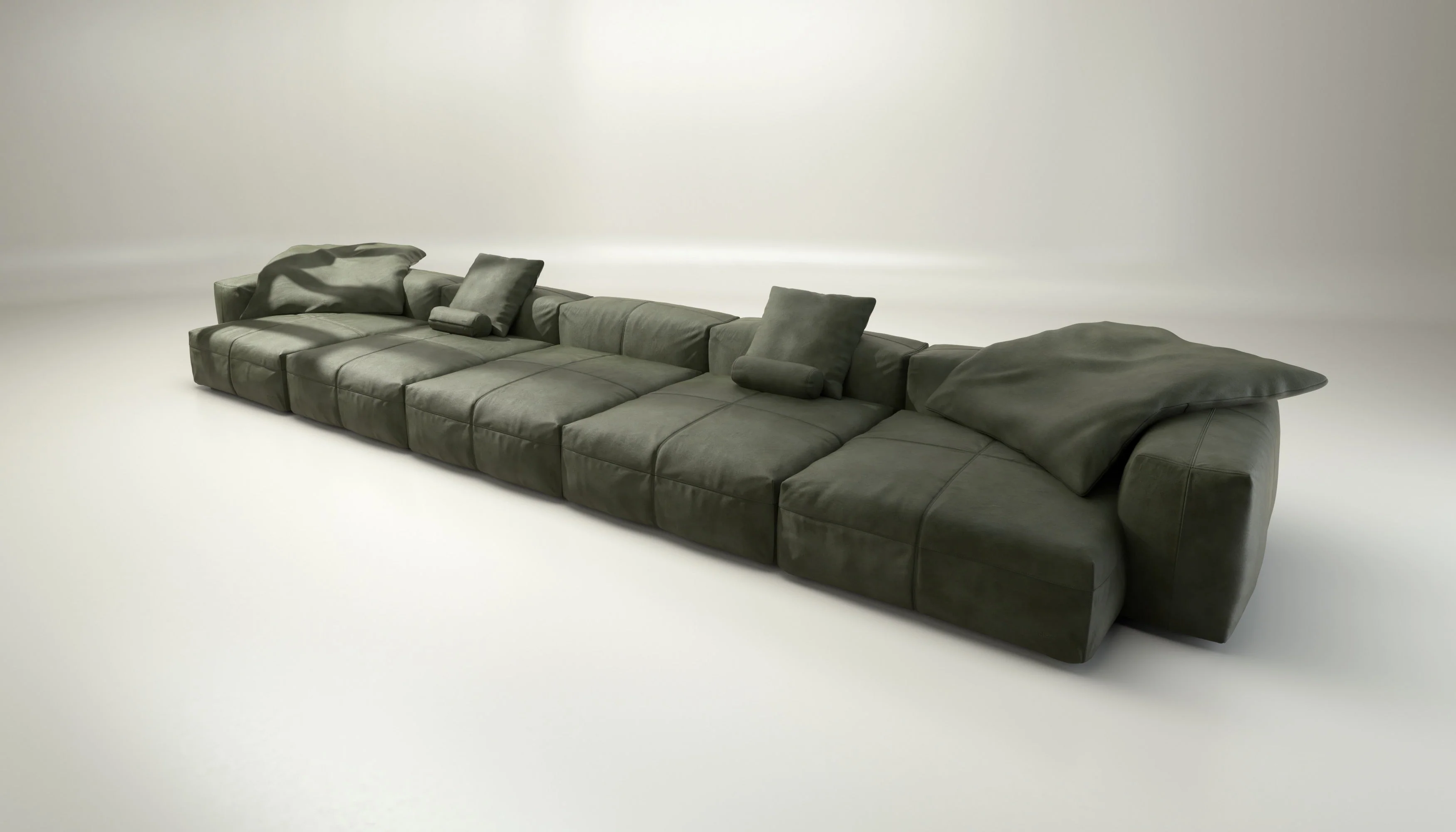 vetsak | Sofa Set 06 - Leather - Olive | Modulaire Sofa | 6.5 Zits | Big Sofa | U Sofa | Hoeksofa - Image 4