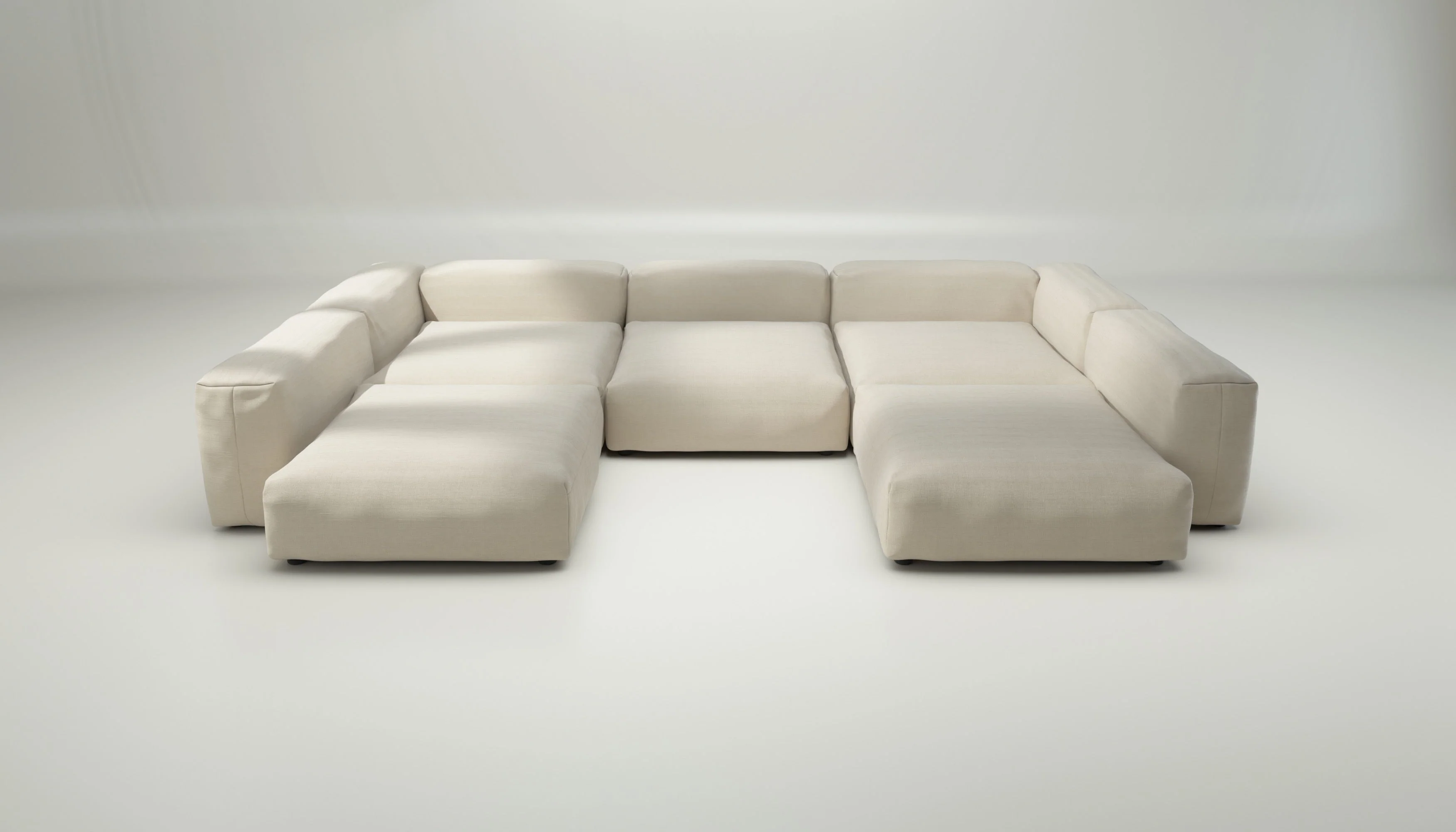 vetsak | Sofa Set 06 - Pique - Beige | Modular Sofa | 6.5 Seater | Big Sofa | U-Shape | Corner Sofa - Image 2