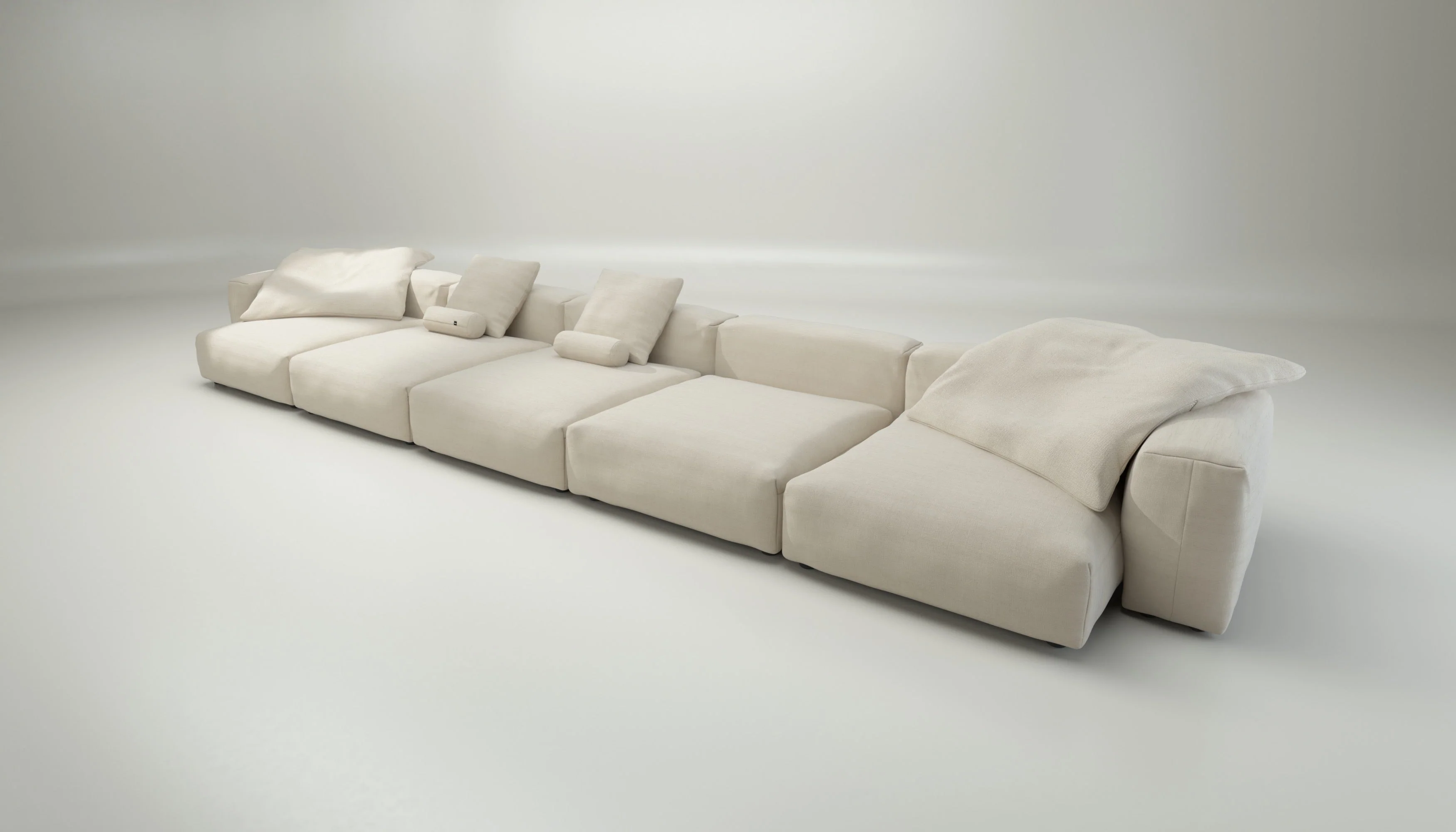 vetsak | Sofa Set 06 - Pique - Beige | Modular Sofa | 6.5 Seater | Big Sofa | U-Shape | Corner Sofa - Image 4