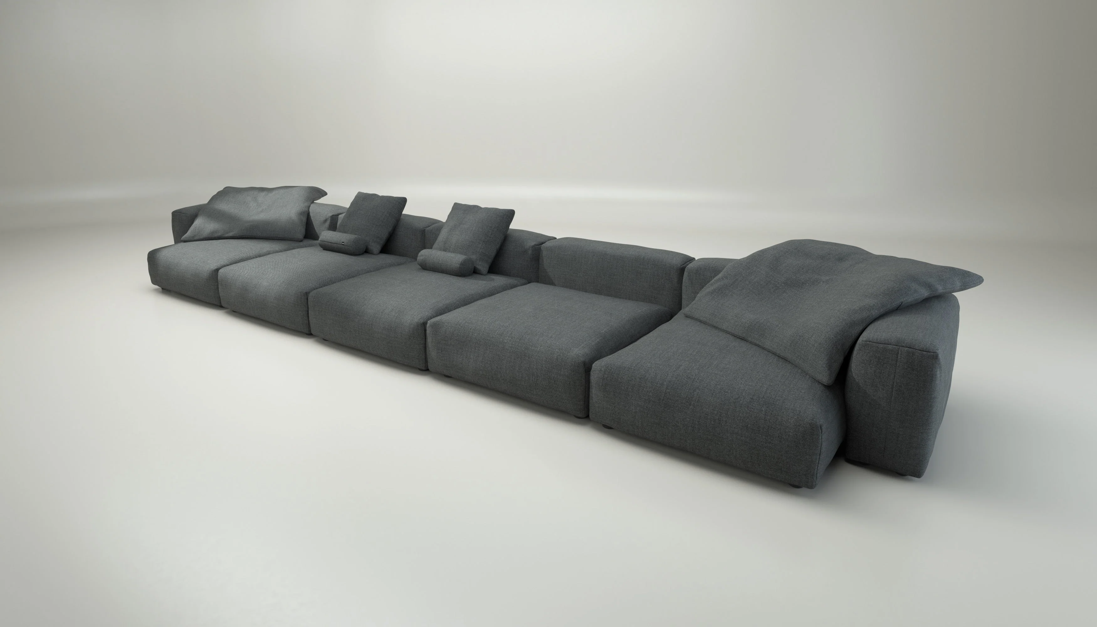 vetsak | Sofa Set 06 - Pique - Dark Grey | Modular Sofa | 6.5 Seater | Big Sofa | U-Shape | Corner Sofa - Image 4