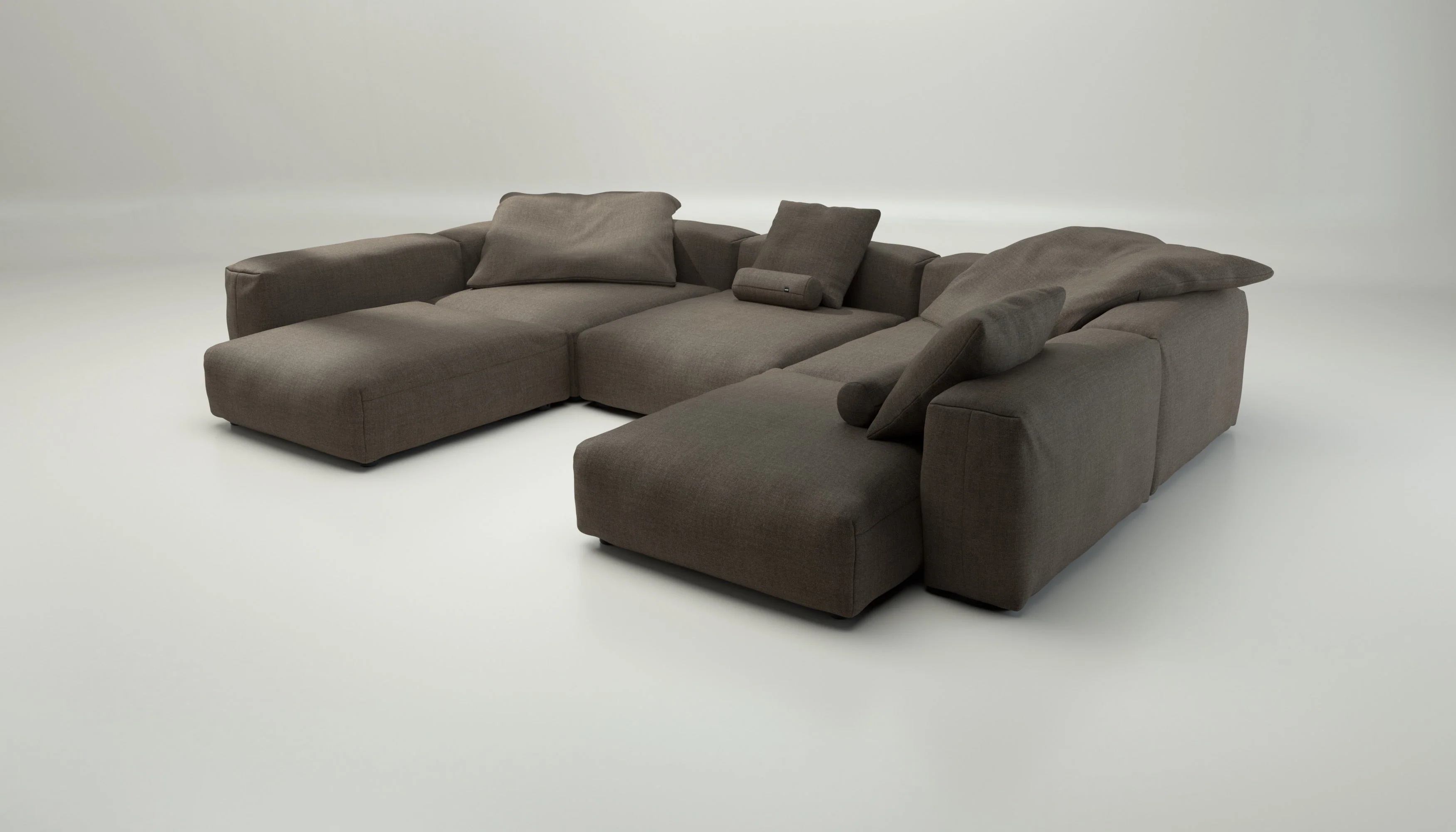 vetsak | Sofa Set 06 - Pique - Taupe | Modular Sofa | 6.5 Seater | Big Sofa | U-Shape | Corner Sofa - Image 3