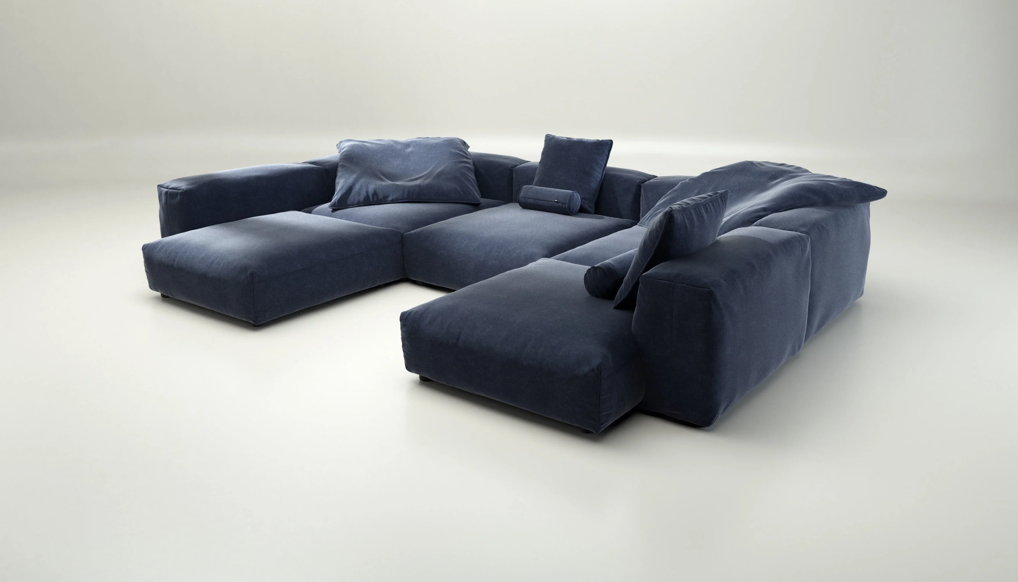 vetsak | Sofa Set 06 - Suave - Navy | Modular Sofa | 6.5 Seater | Big Sofa | U-Shape | Corner Sofa - Image 3