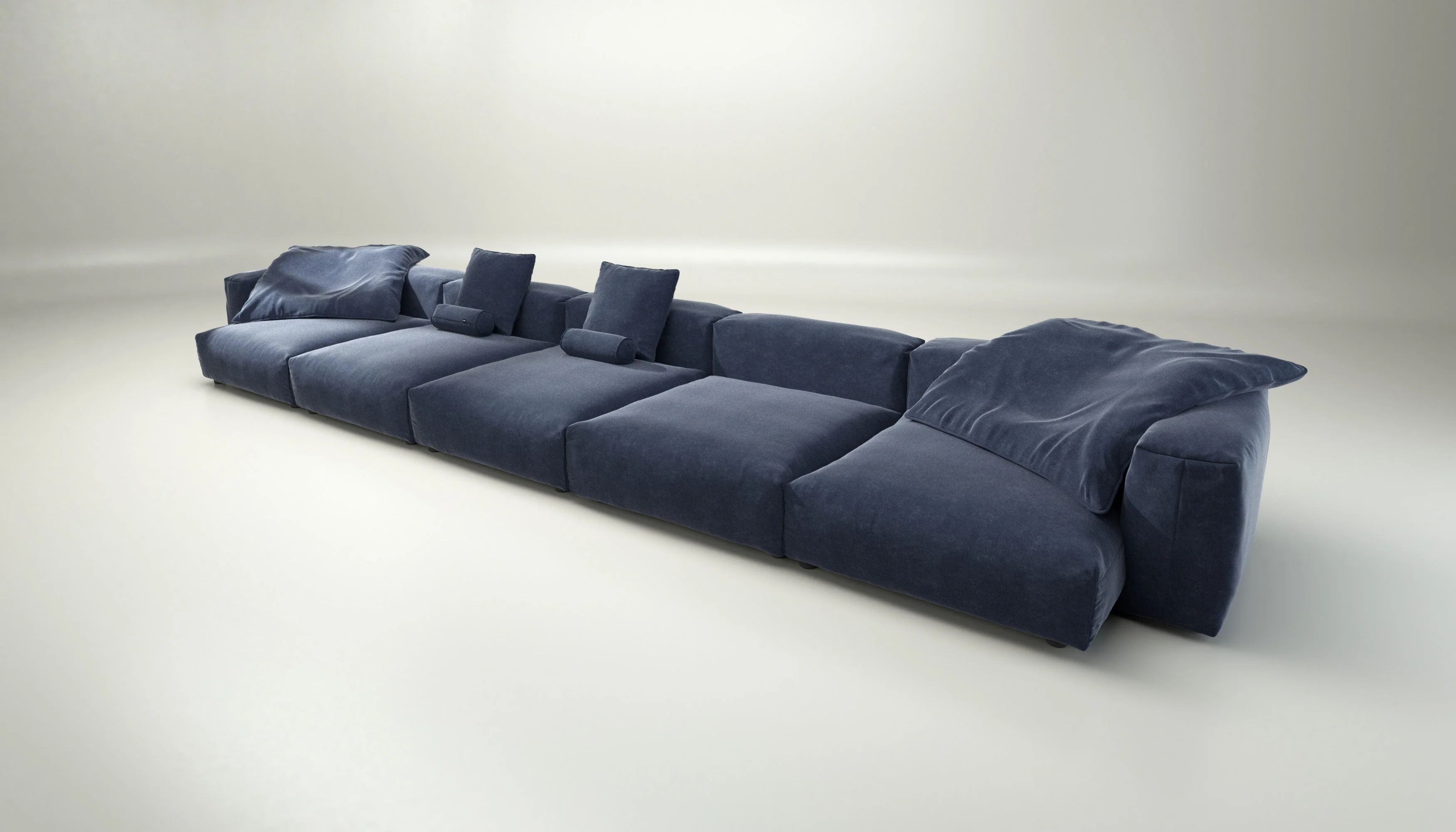 vetsak | Sofa Set 06 - Suave - Navy | Modular Sofa | 6.5 Seater | Big Sofa | U-Shape | Corner Sofa - Image 4
