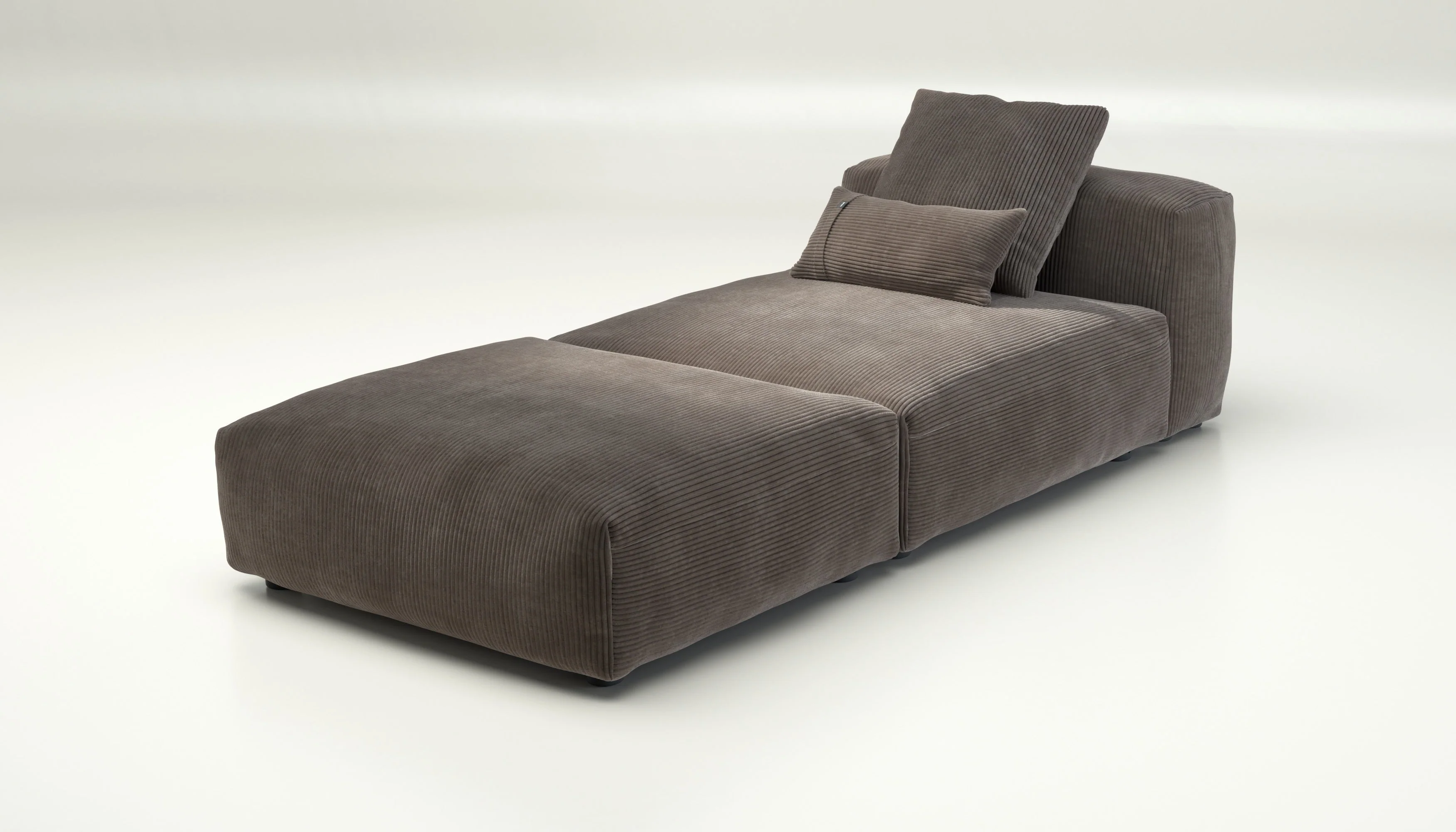 vetsak | Sofa Set 07 - Sun Lounger - Cord Velour - Mocha | Modulaire Sofa | 2 Zits | Daybed | Chaiselounge - Image 3