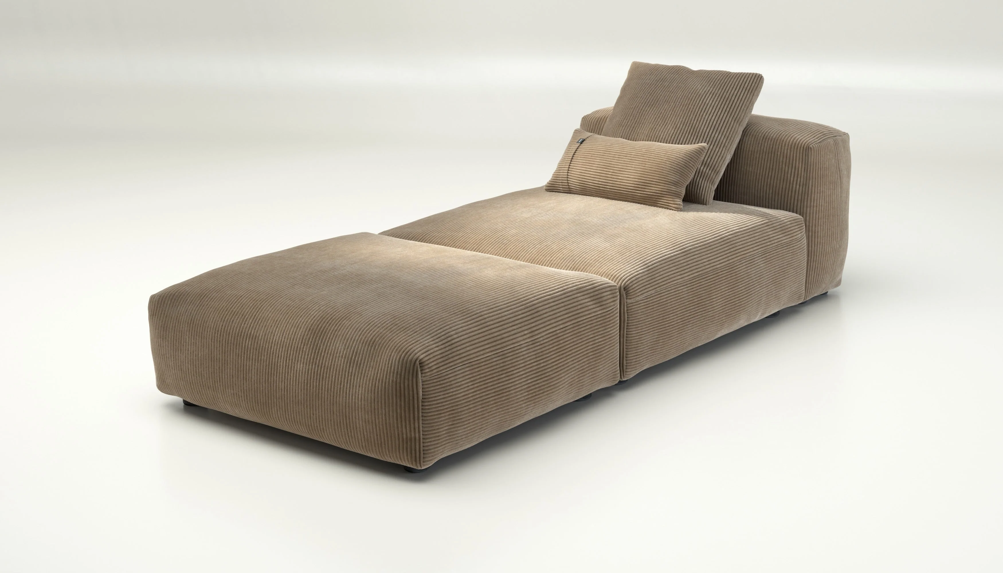 vetsak | Sofa Set 07 - Sun Lounger - Cord Velour - Sand | Modulaire Sofa | 2 Zits | Daybed | Chaiselounge - Image 3