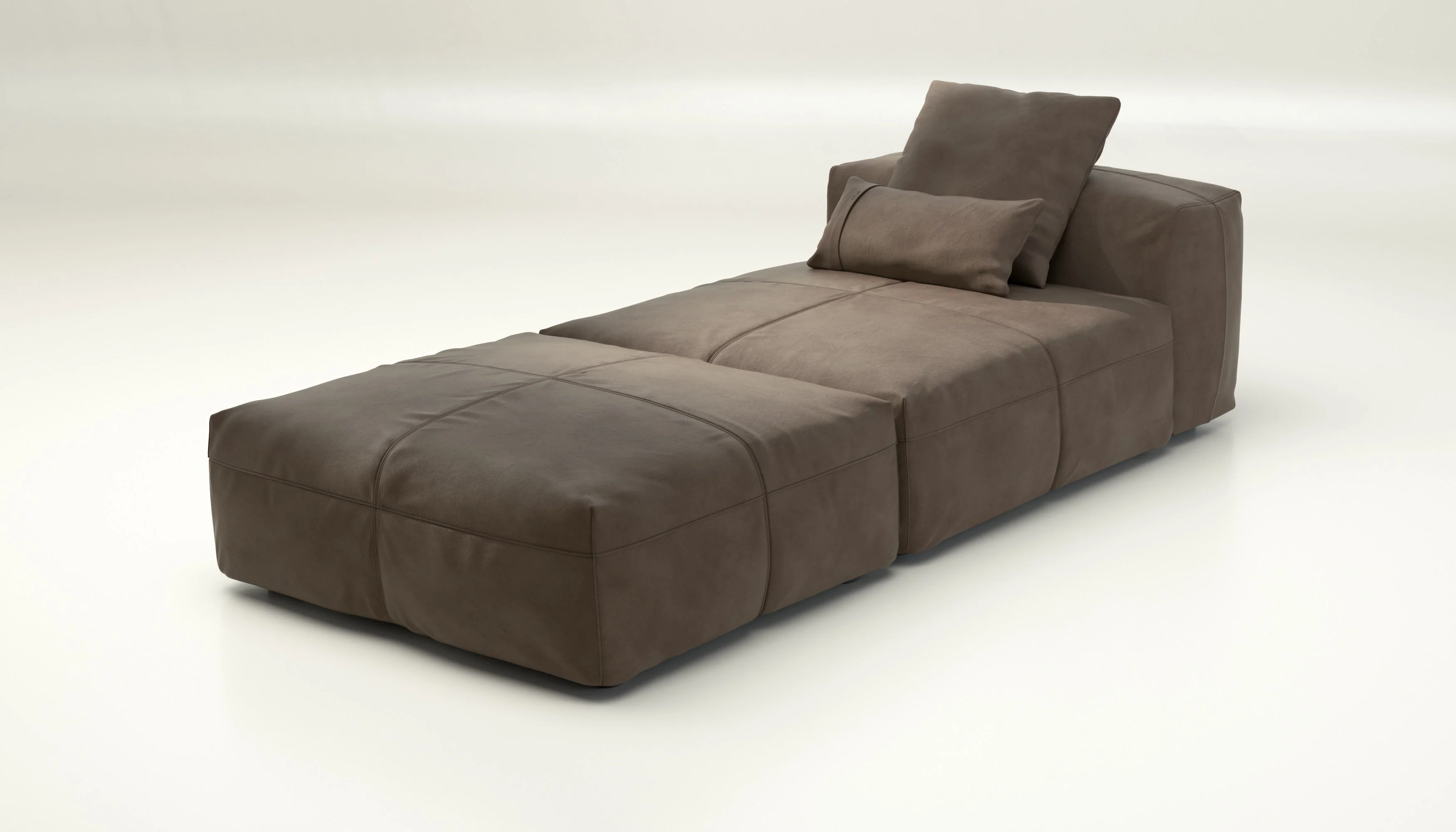 vetsak | Sofa Set 07 - Sun Lounger - Leather - Cacao | Modulaire Sofa | 2 Zits | Daybed | Chaiselounge - Image 3