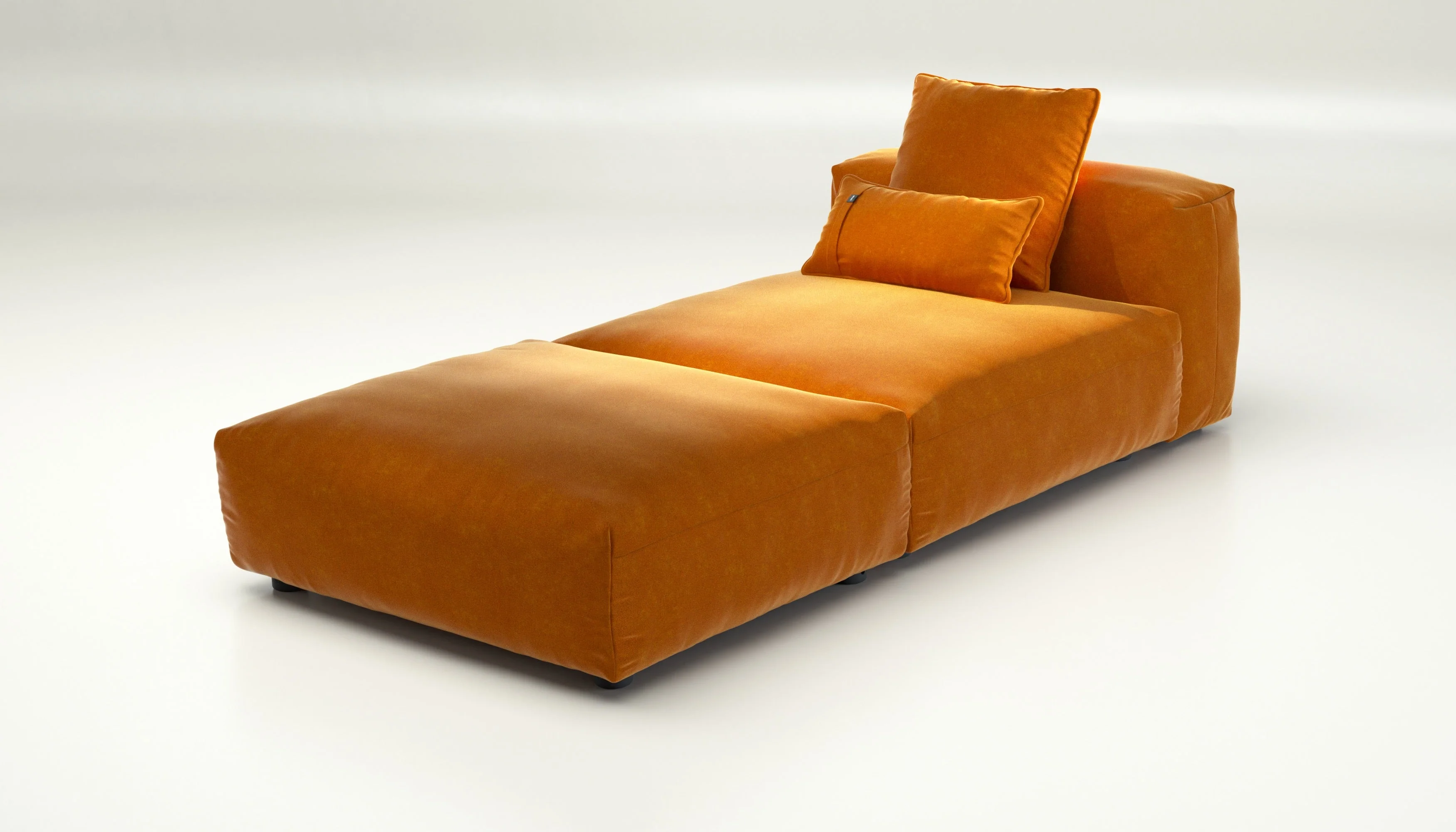vetsak | Sofa Set 07 - Sun Lounger - Suave - Orange Blaze | Modular Sofa | 2 Seater | Daybed | Chaiselounge - Image 3