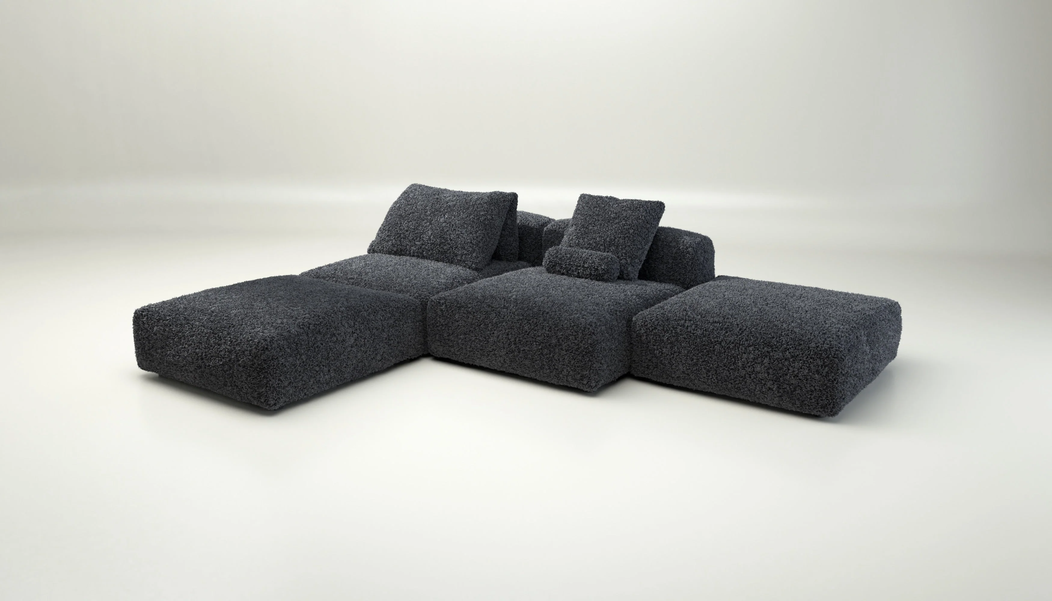 vetsak | Sofa Set 08 - Daybed - Doodle - Dark Grey | Modulaire Sofa | 6 Zits | Outdoor Island | Double lounger - Image 4