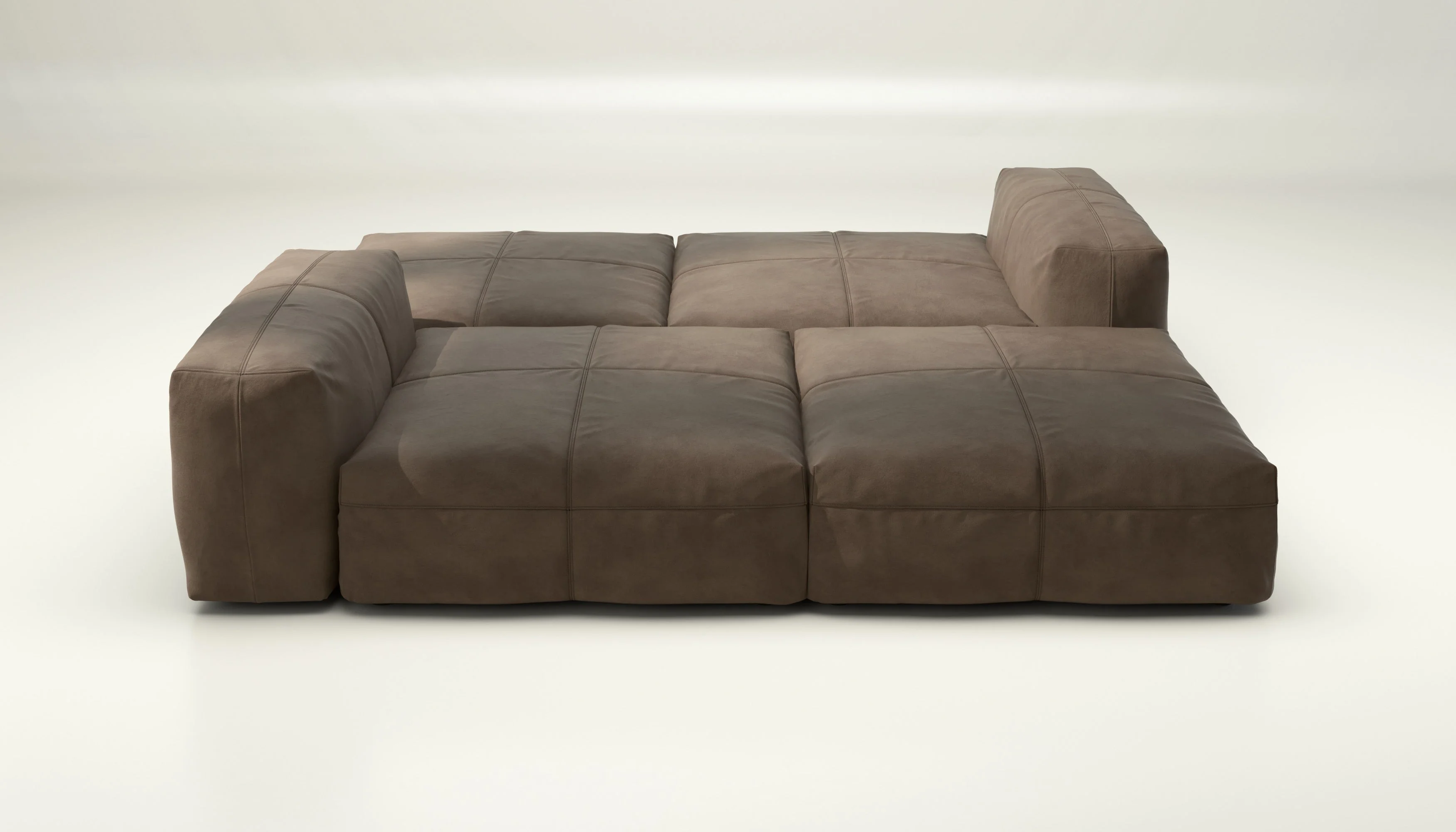vetsak | Sofa Set 08 - Daybed - Leather - Cacao | Modulaire Sofa | 6 Zits | Outdoor Island | Double lounger - Image 2