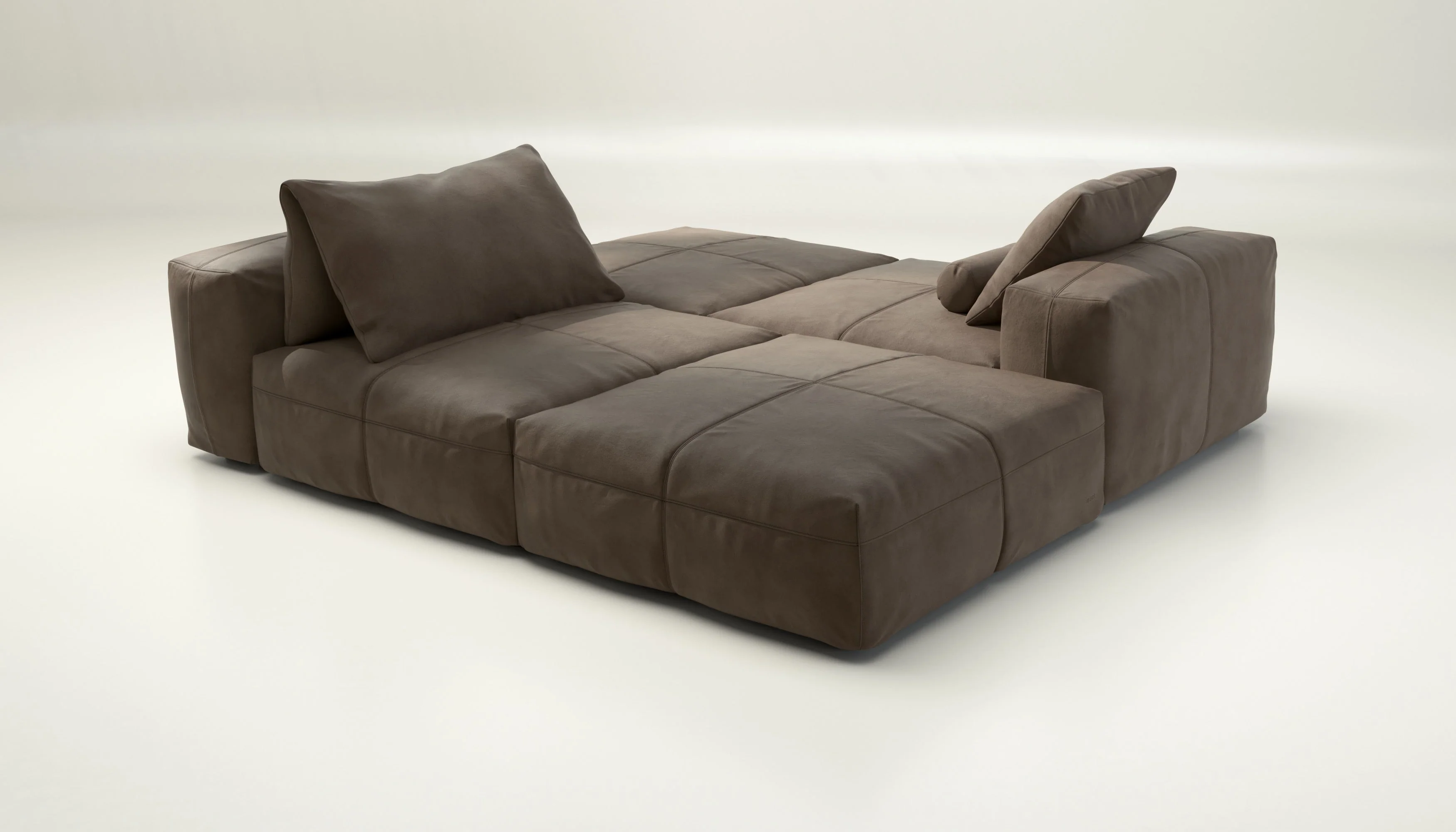 vetsak | Sofa Set 08 - Daybed - Leather - Cacao | Modulaire Sofa | 6 Zits | Outdoor Island | Double lounger - Image 3