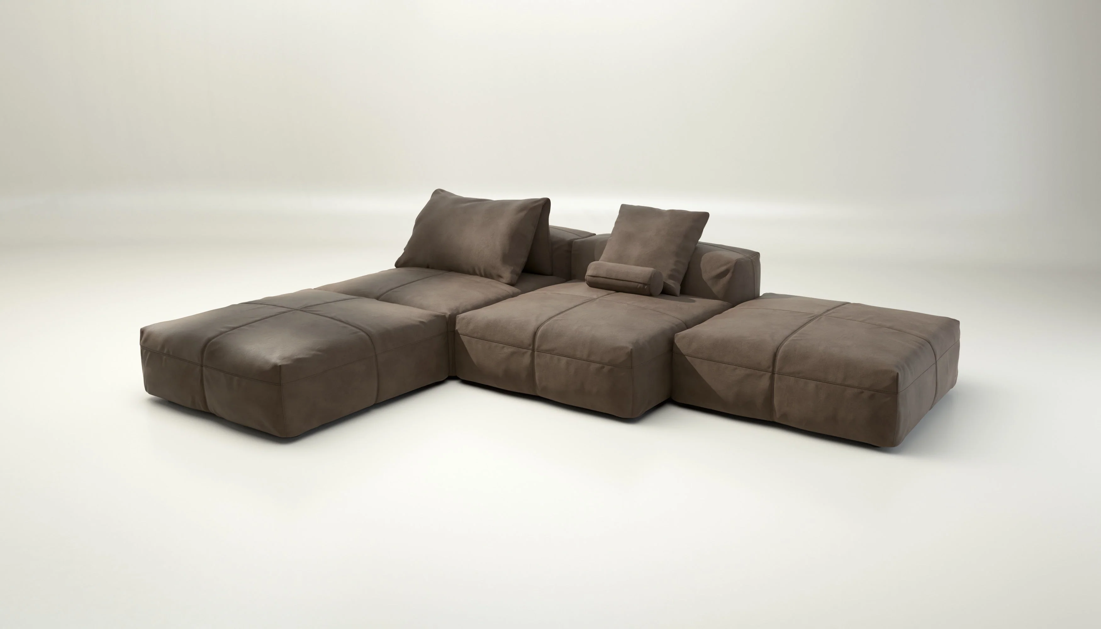 vetsak | Sofa Set 08 - Daybed - Leather - Cacao | Modulaire Sofa | 6 Zits | Outdoor Island | Double lounger - Image 4
