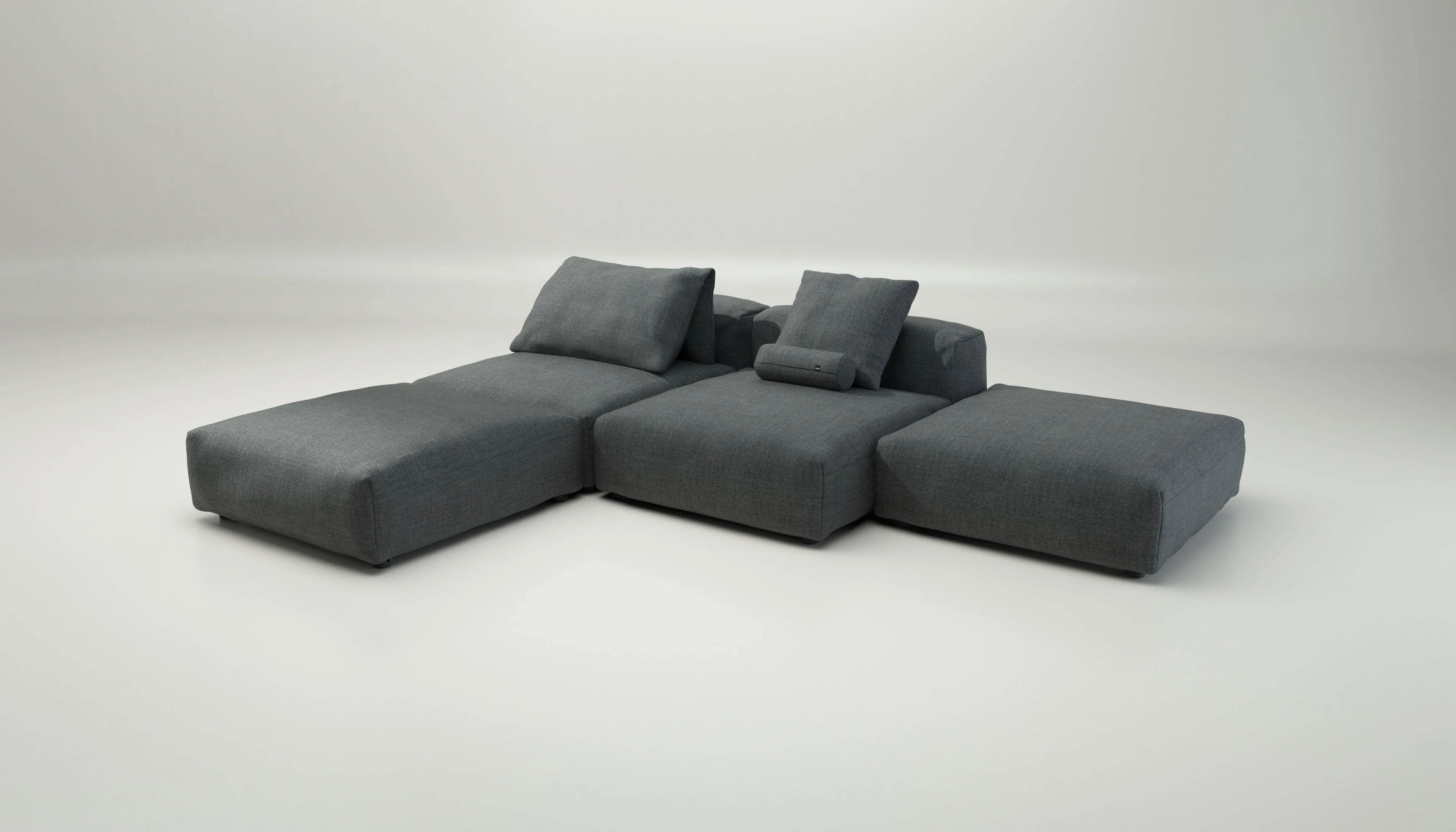 vetsak | Sofa Set 08 - Daybed - Pique - Dark Grey | Modular Sofa | 6 Seater | Outdoor Island | Double lounger - Image 4