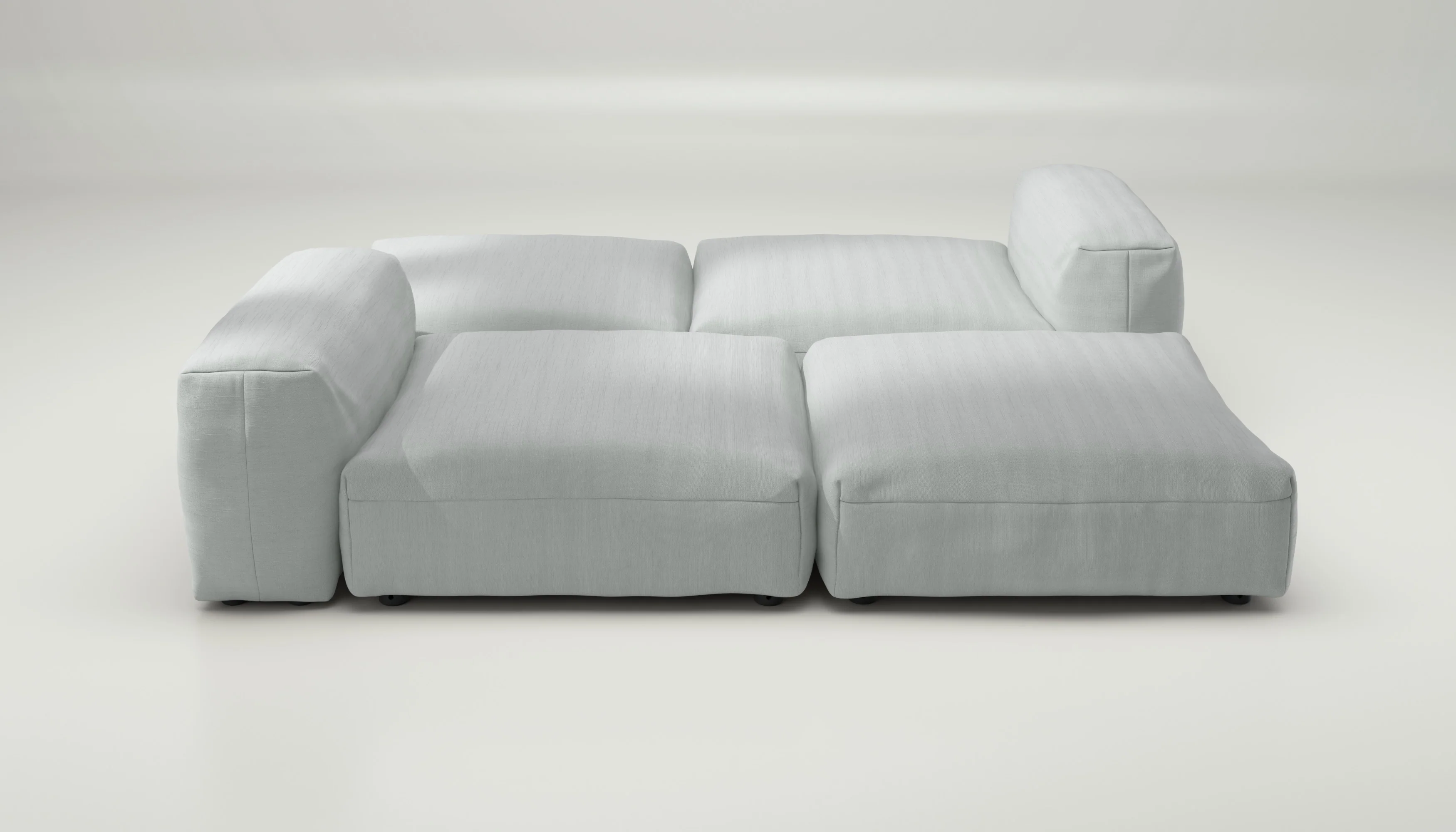 vetsak | Sofa Set 08 - Daybed - Pique - Light Grey | Modular Sofa | 6 Seater | Outdoor Island | Double lounger - Image 2