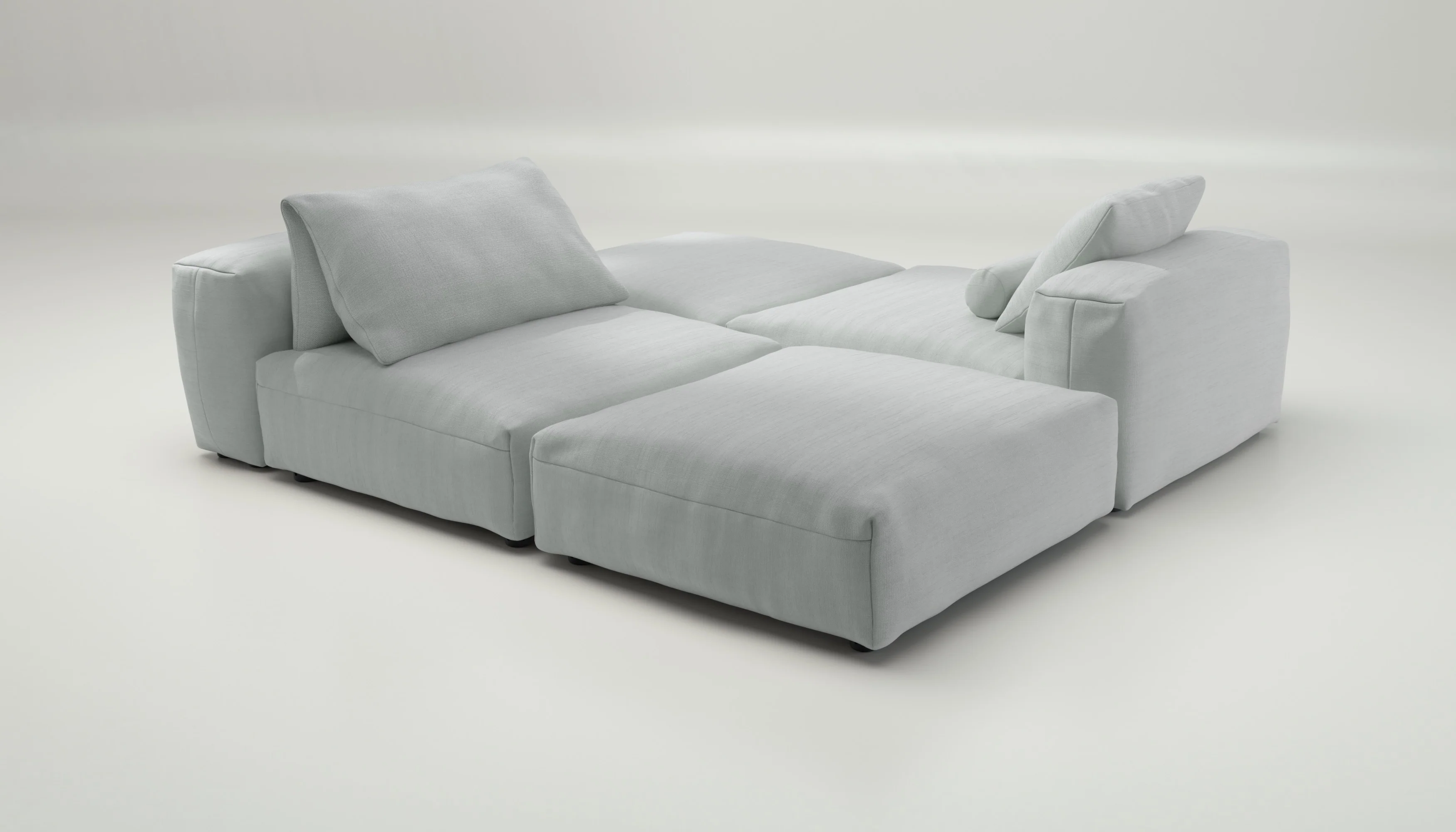 vetsak | Sofa Set 08 - Daybed - Pique - Light Grey | Modular Sofa | 6 Seater | Outdoor Island | Double lounger - Image 3