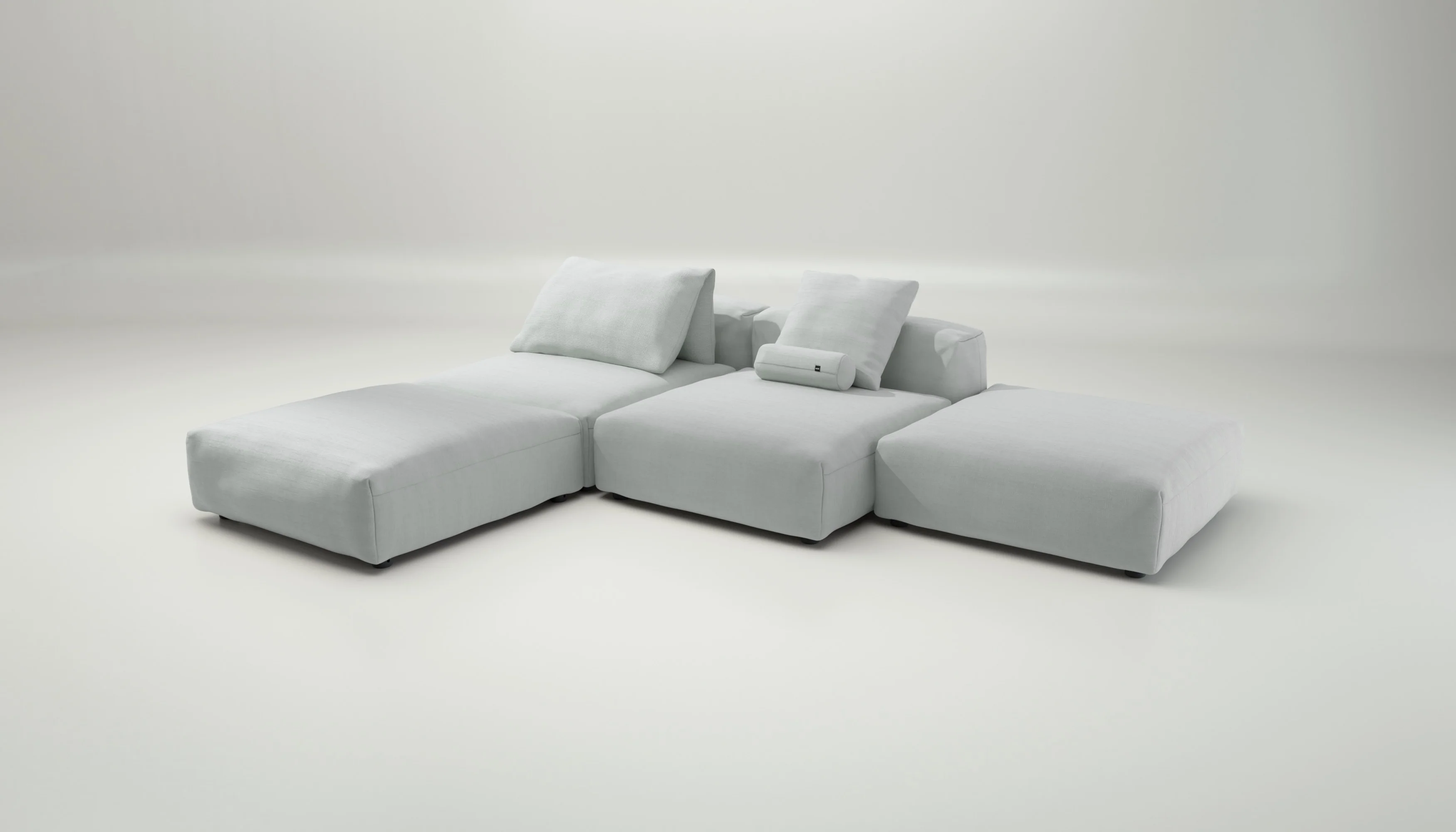 vetsak | Sofa Set 08 - Daybed - Pique - Light Grey | Modular Sofa | 6 Seater | Outdoor Island | Double lounger - Image 4