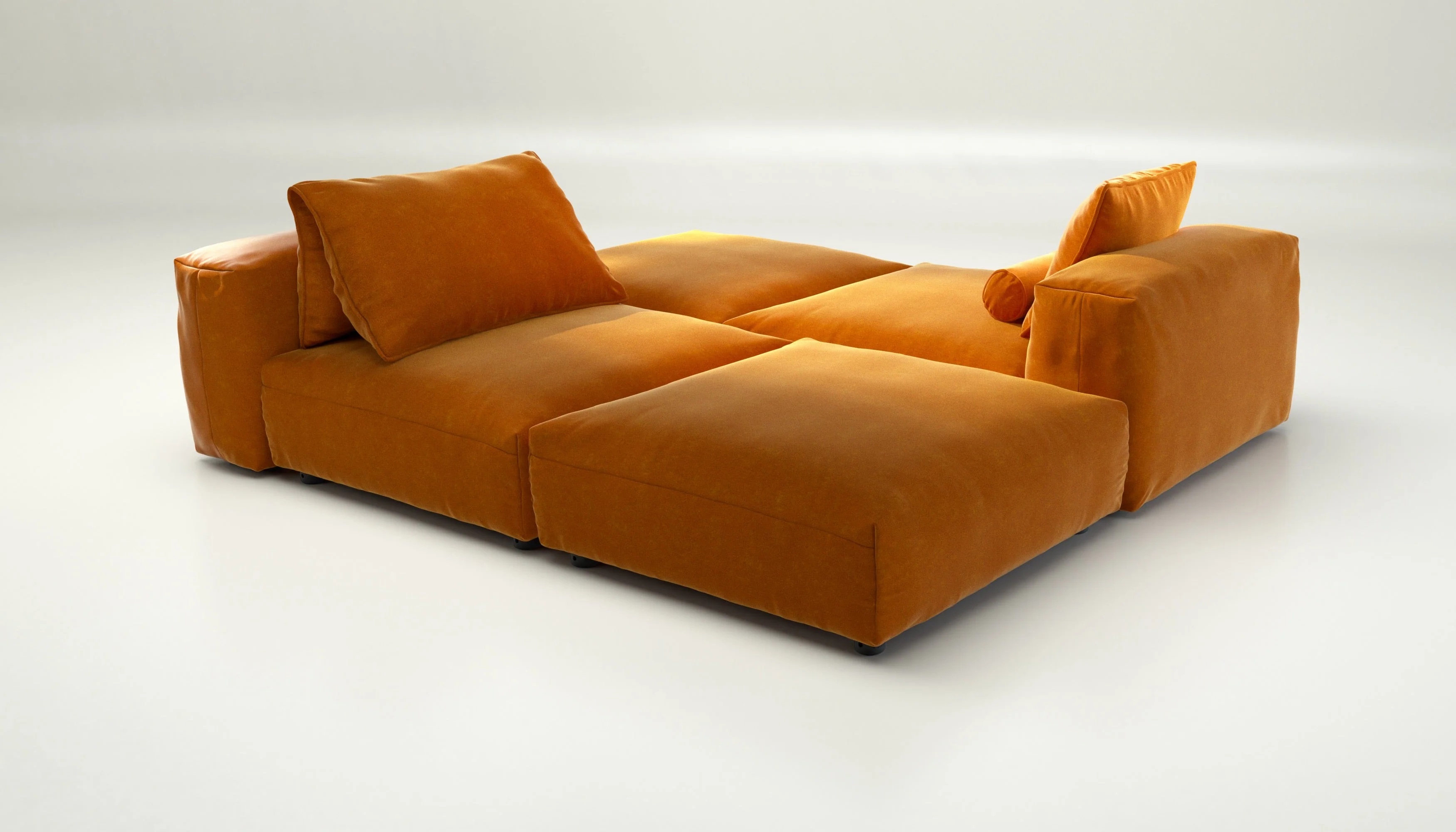 vetsak | Sofa Set 08 - Daybed - Suave - Orange Blaze | Modular Sofa | 6 Seater | Outdoor Island | Double lounger - Image 3