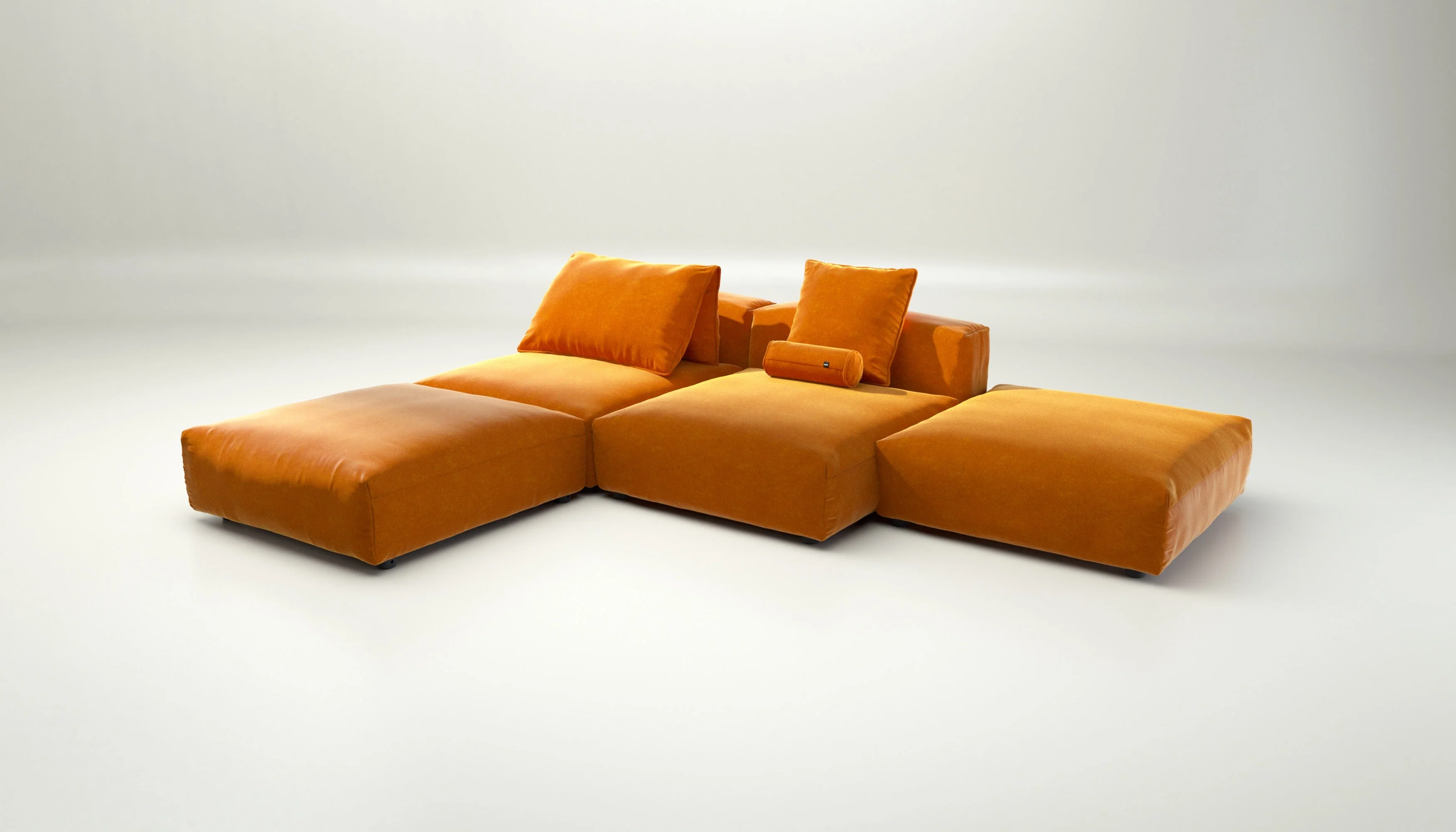 vetsak | Sofa Set 08 - Daybed - Suave - Orange Blaze | Modular Sofa | 6 Seater | Outdoor Island | Double lounger - Image 4