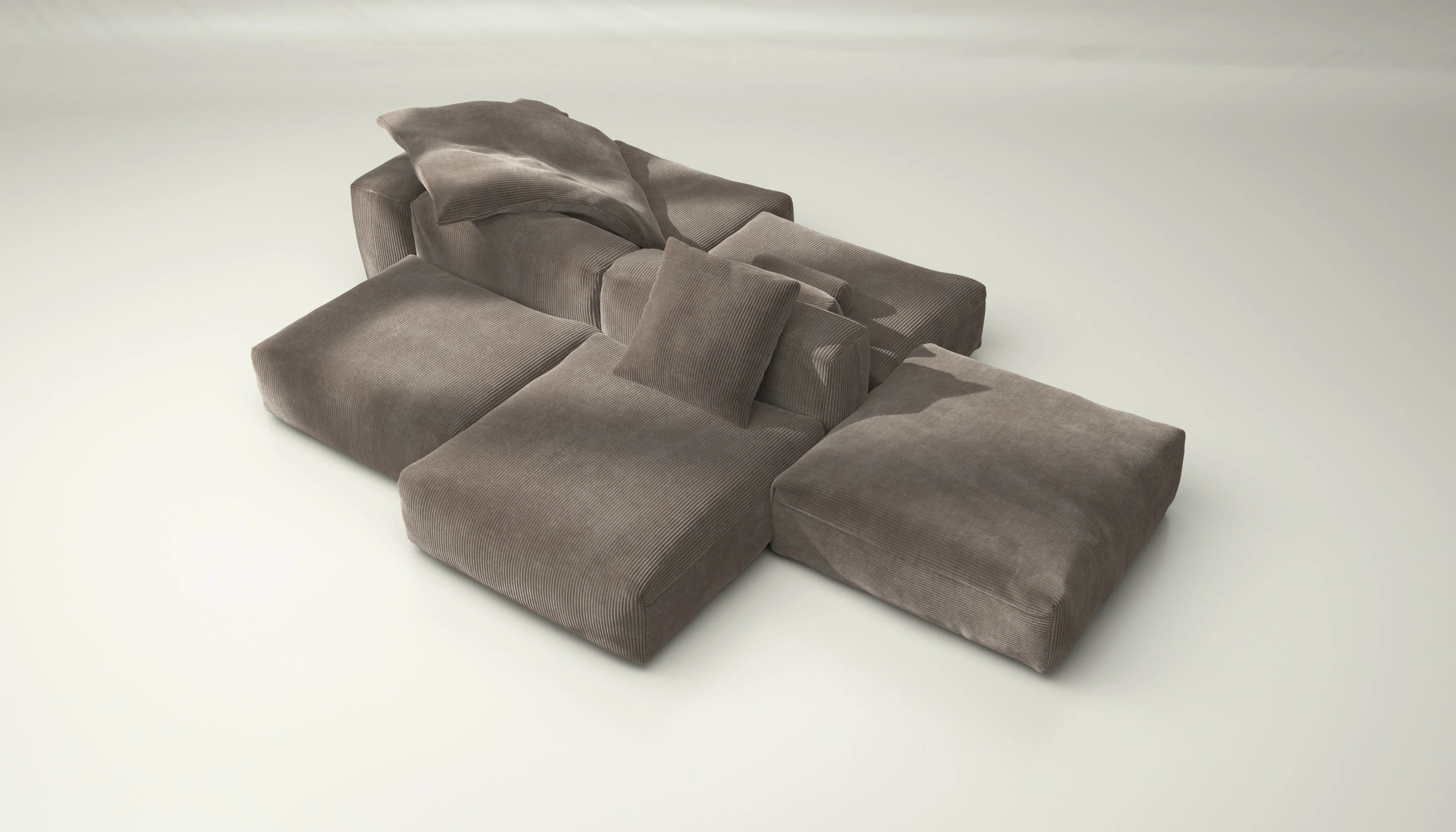 vetsak | Sofa Set 09 - The Island - Cord Velour - Mocha | Modulaire Sofa | 7 Zits | Sofa Island - Image 3