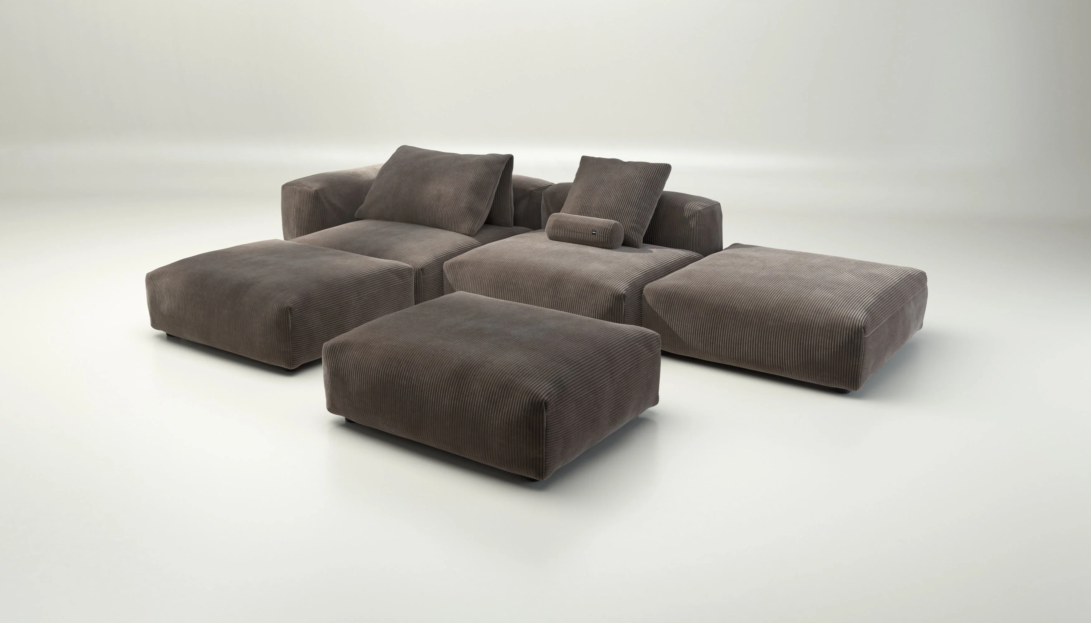 vetsak | Sofa Set 09 - The Island - Cord Velour - Mocha | Modulaire Sofa | 7 Zits | Sofa Island - Image 4