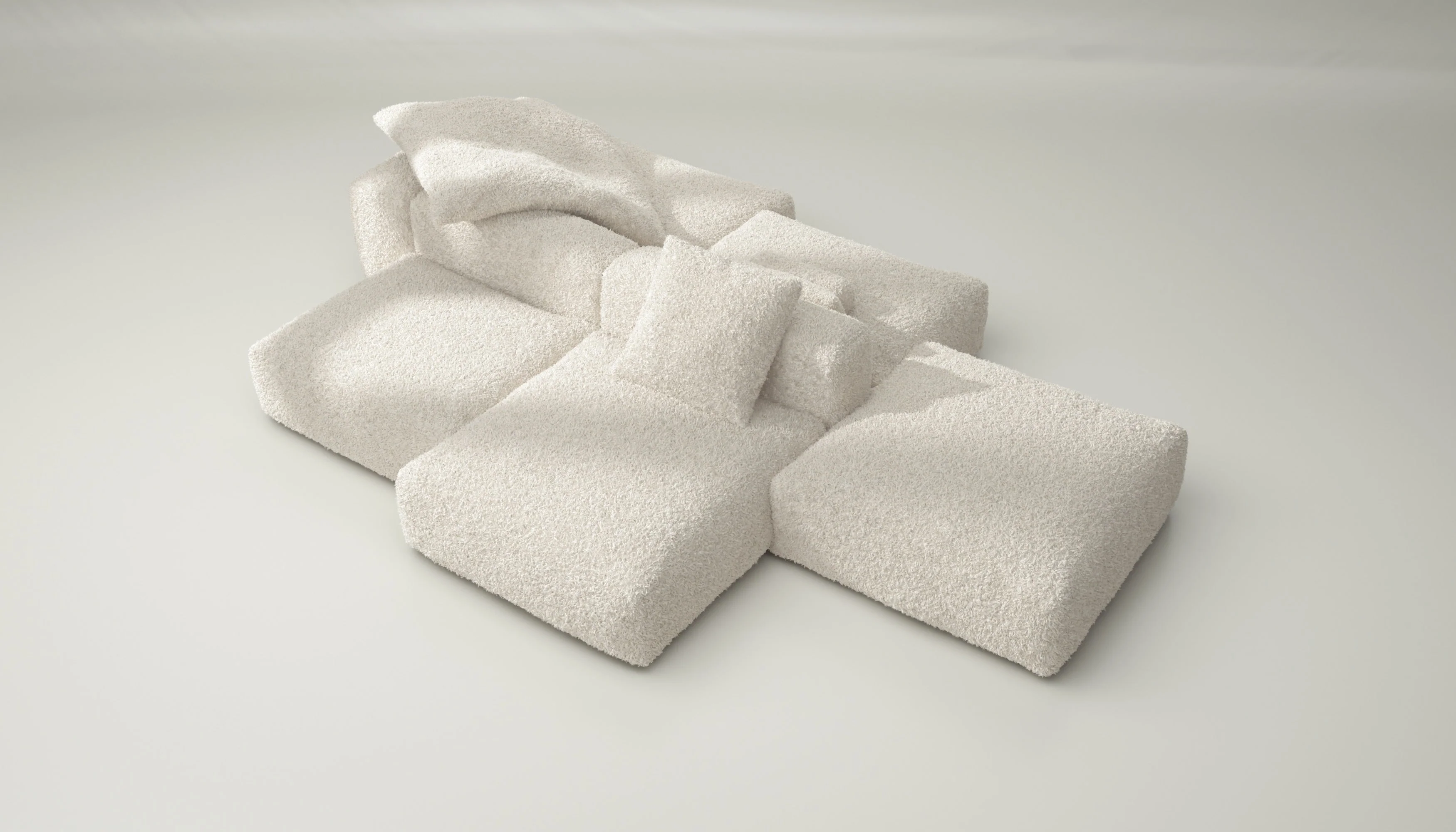 vetsak | Sofa Set 09 - The Island - Doodle - Creme | Modulaire Sofa | 7 Zits | Sofa Island - Image 3