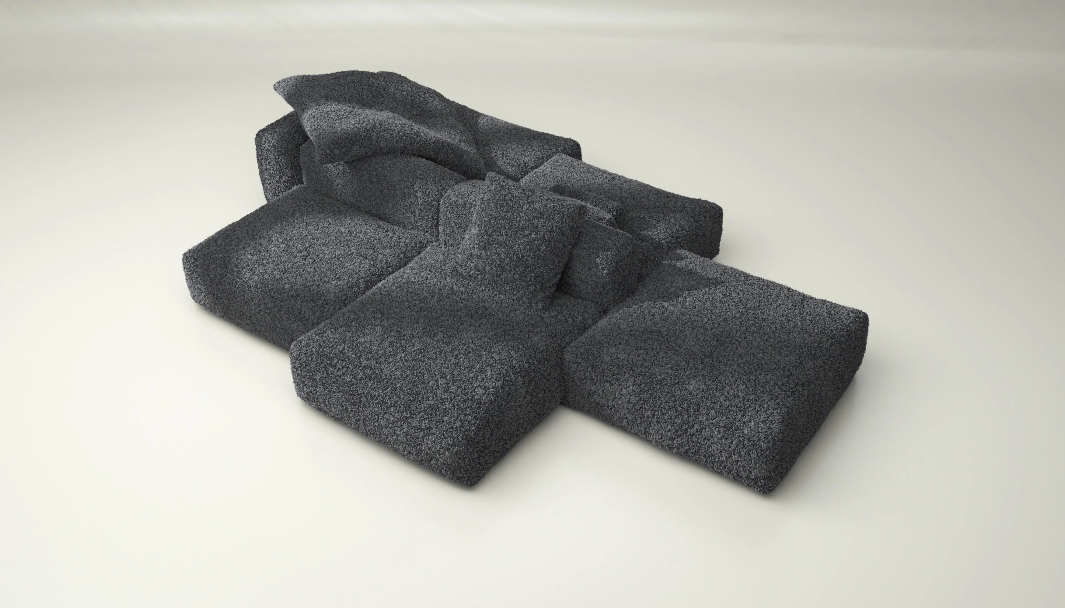 vetsak | Sofa Set 09 - The Island - Doodle - Dark Grey | Modulaire Sofa | 7 Zits | Sofa Island - Image 3