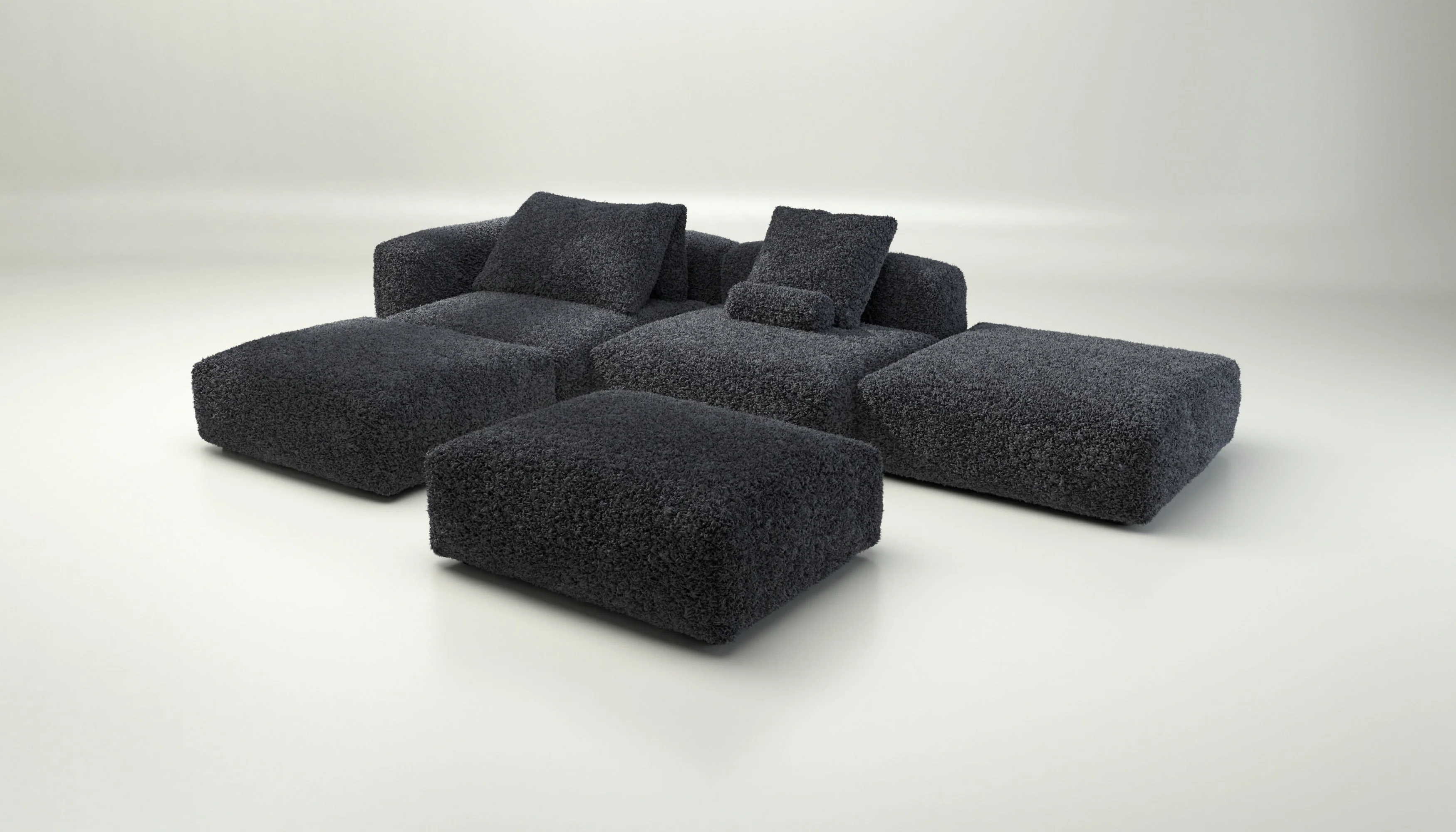 vetsak | Sofa Set 09 - The Island - Doodle - Dark Grey | Modulaire Sofa | 7 Zits | Sofa Island - Image 4