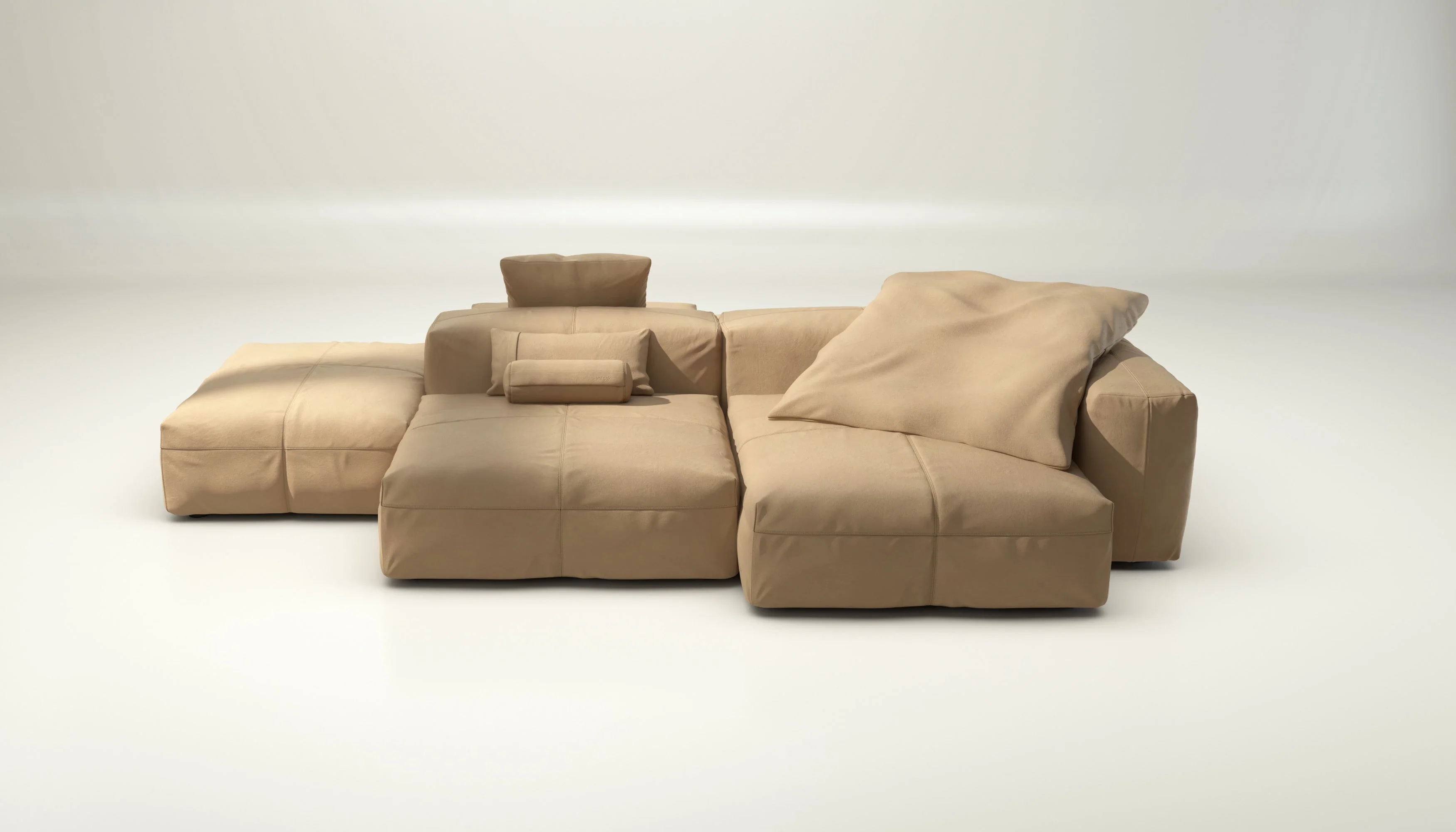 vetsak | Sofa Set 09 - The Island - Leather - Beige | Modulaire Sofa | 7 Zits | Sofa Island