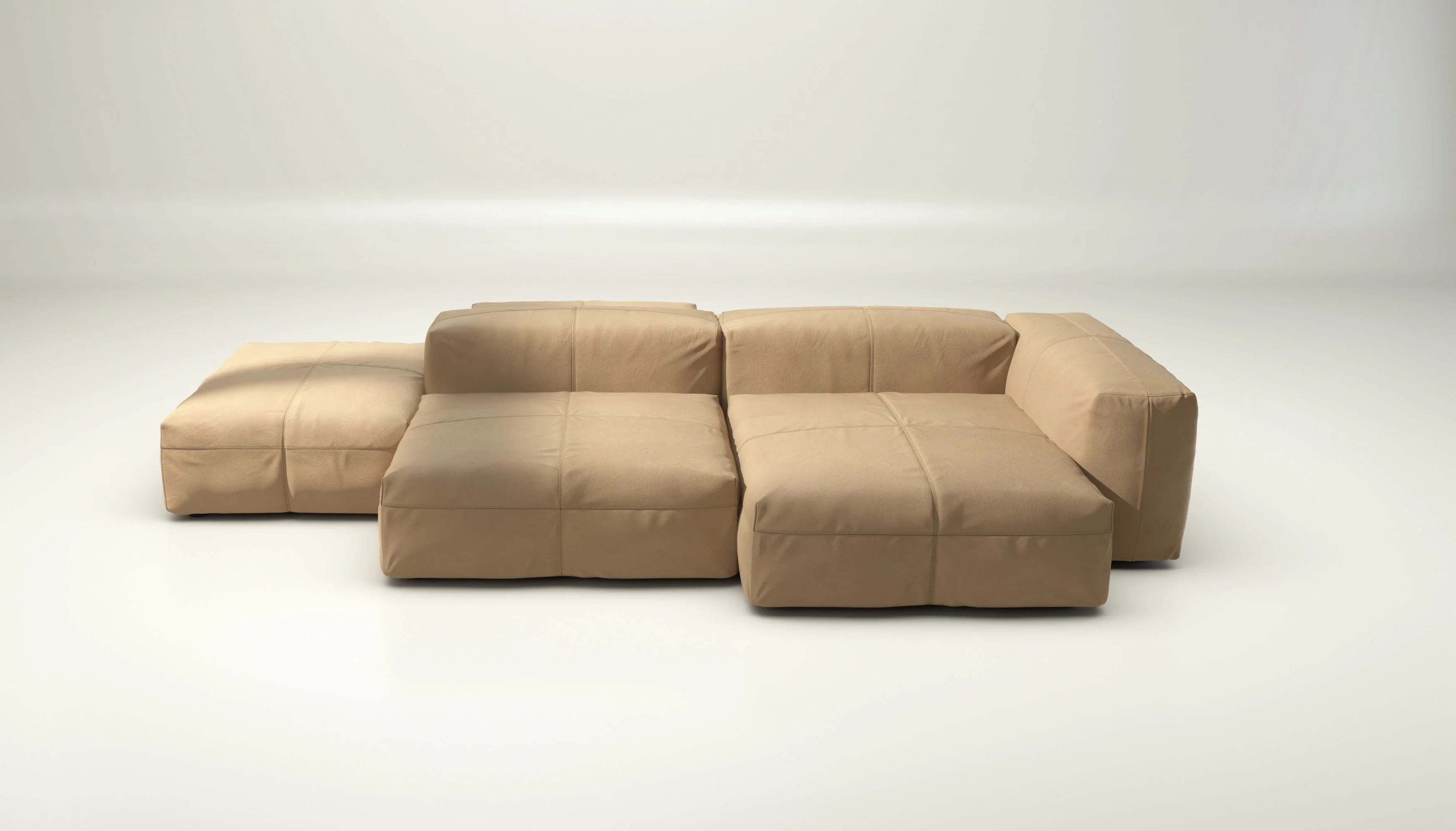 vetsak | Sofa Set 09 - The Island - Leather - Beige | Modulaire Sofa | 7 Zits | Sofa Island - Image 2