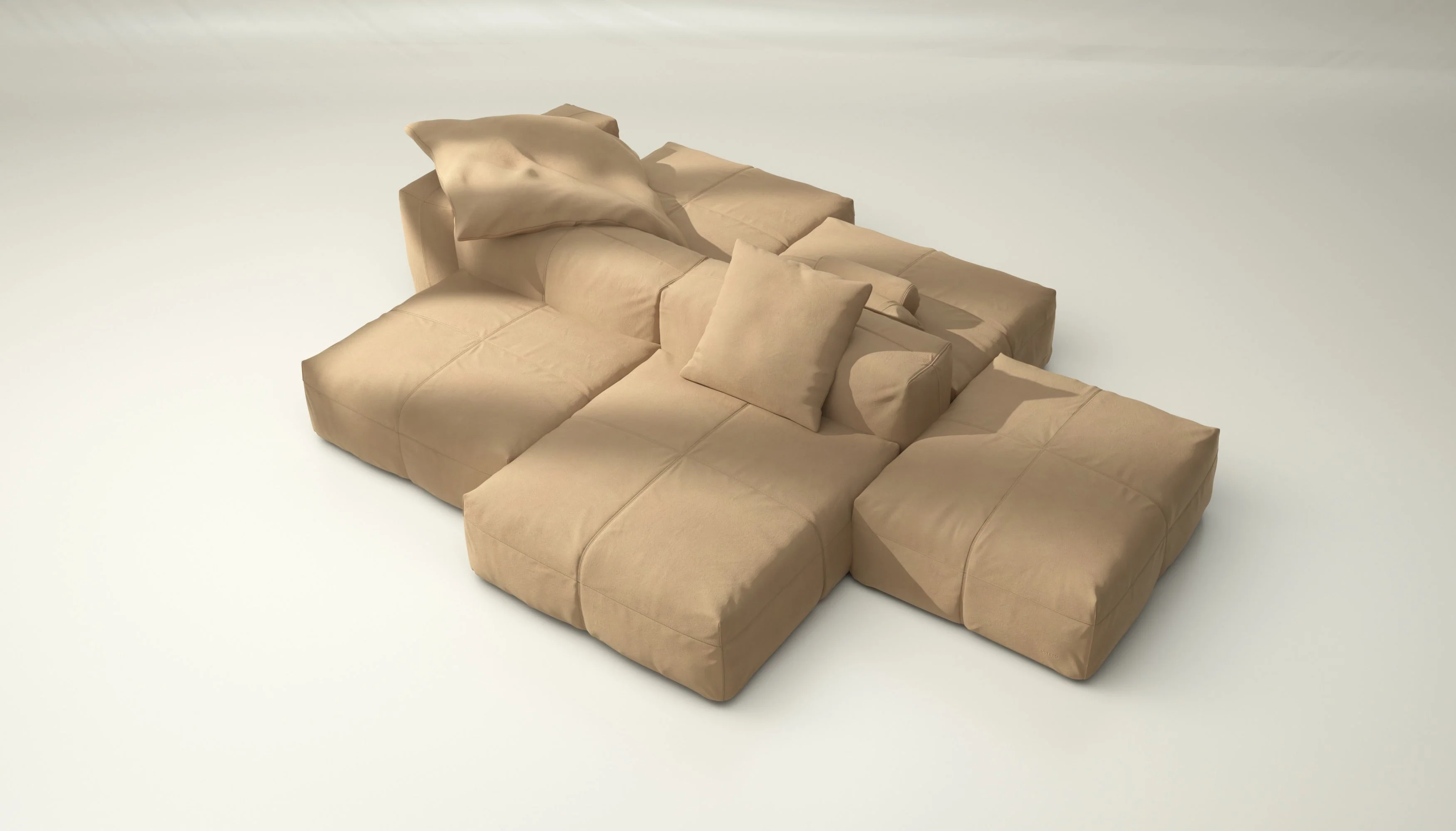 vetsak | Sofa Set 09 - The Island - Leather - Beige | Modulaire Sofa | 7 Zits | Sofa Island - Image 3