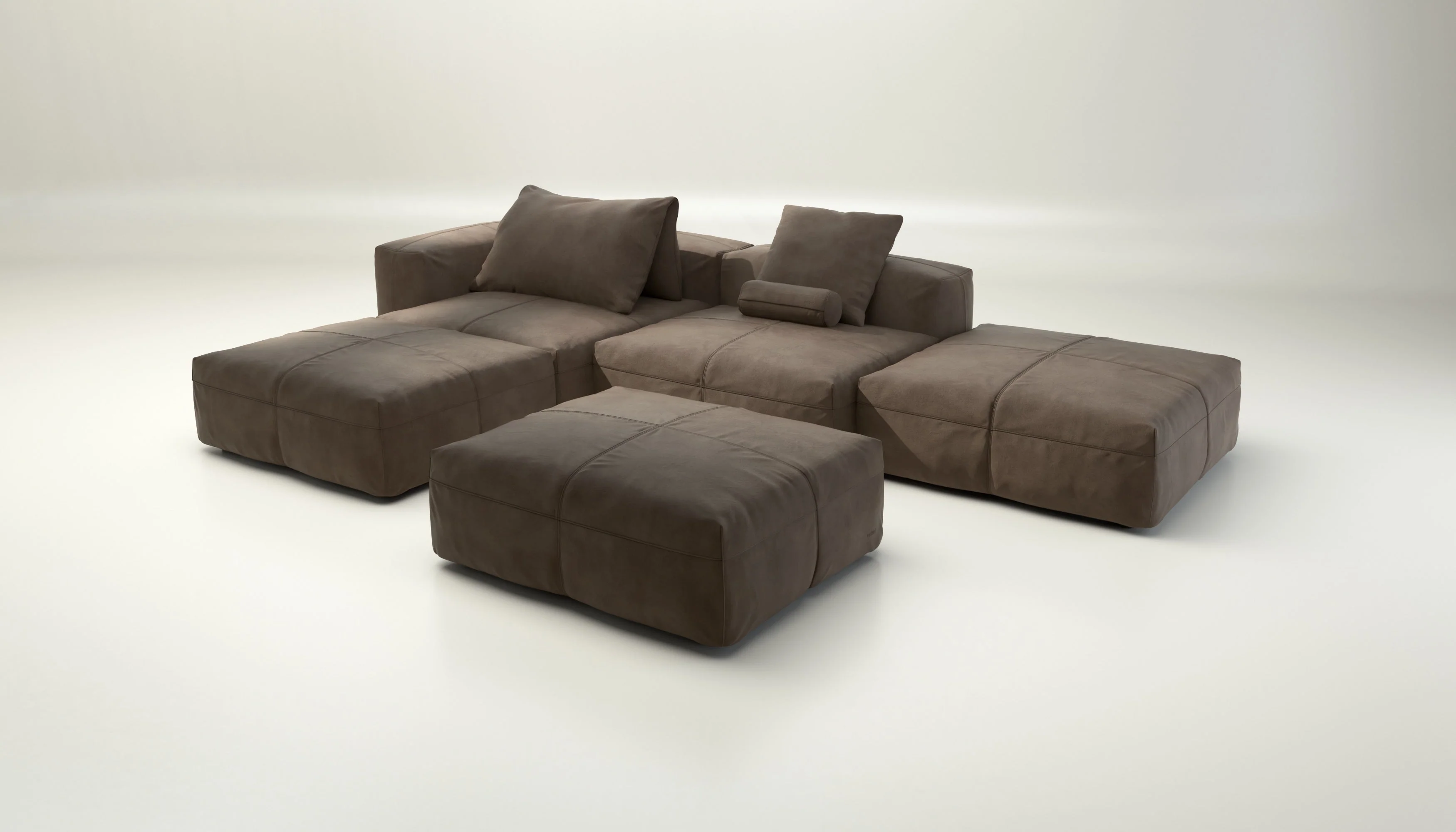 vetsak | Sofa Set 09 - The Island - Leather - Cacao | Modulaire Sofa | 7 Zits | Sofa Island - Image 4