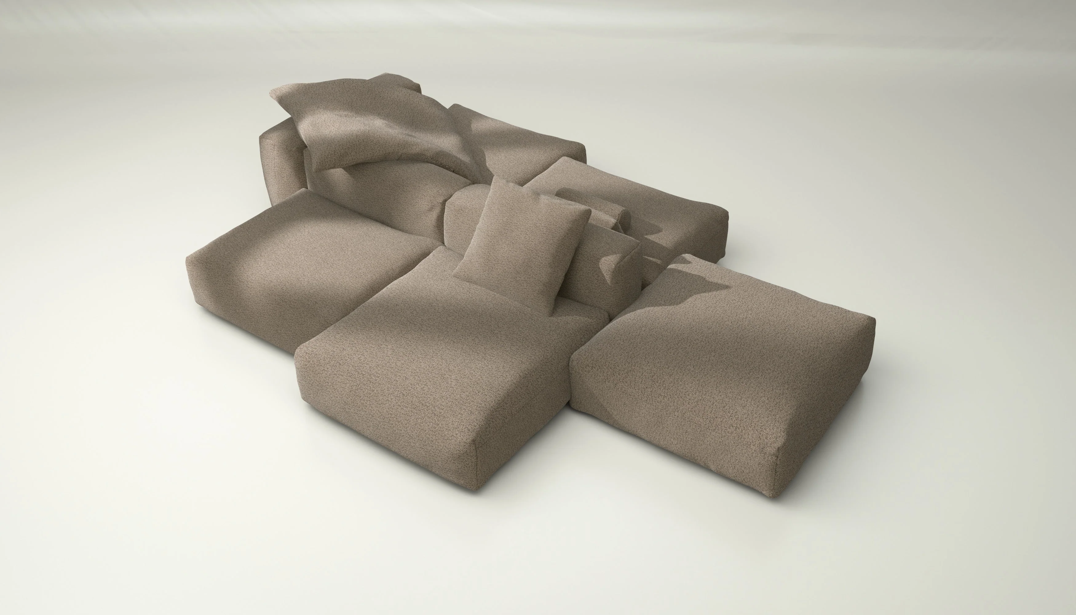 vetsak | Sofa Set 09 - The Island - Loop Loop - Taupe | Modulaire Sofa | 7 Zits | Sofa Island - Image 3