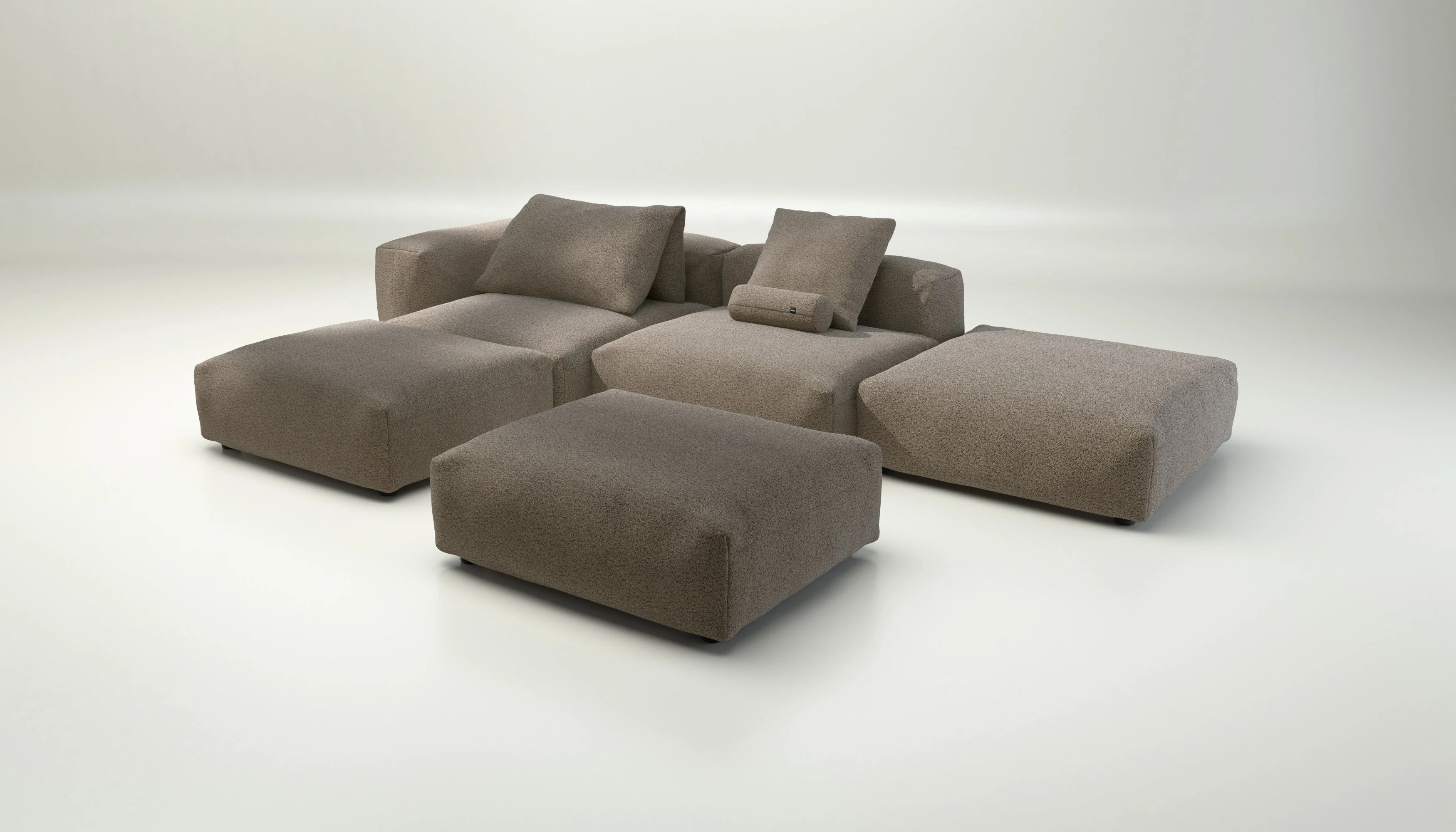 vetsak | Sofa Set 09 - The Island - Loop Loop - Taupe | Modulaire Sofa | 7 Zits | Sofa Island - Image 4
